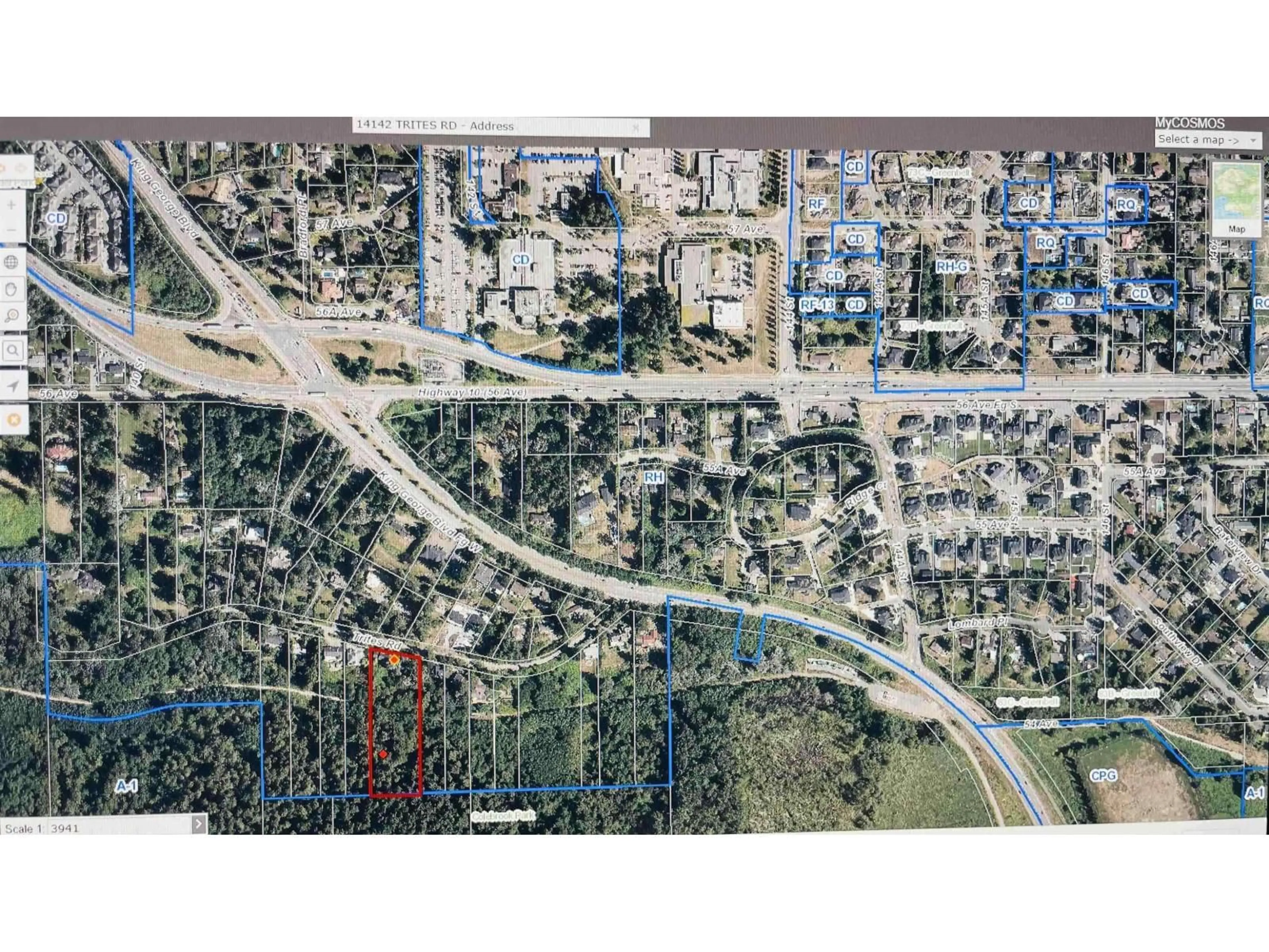 Picture of a map for 14142 TRITES ROAD, Surrey British Columbia V3X3E8