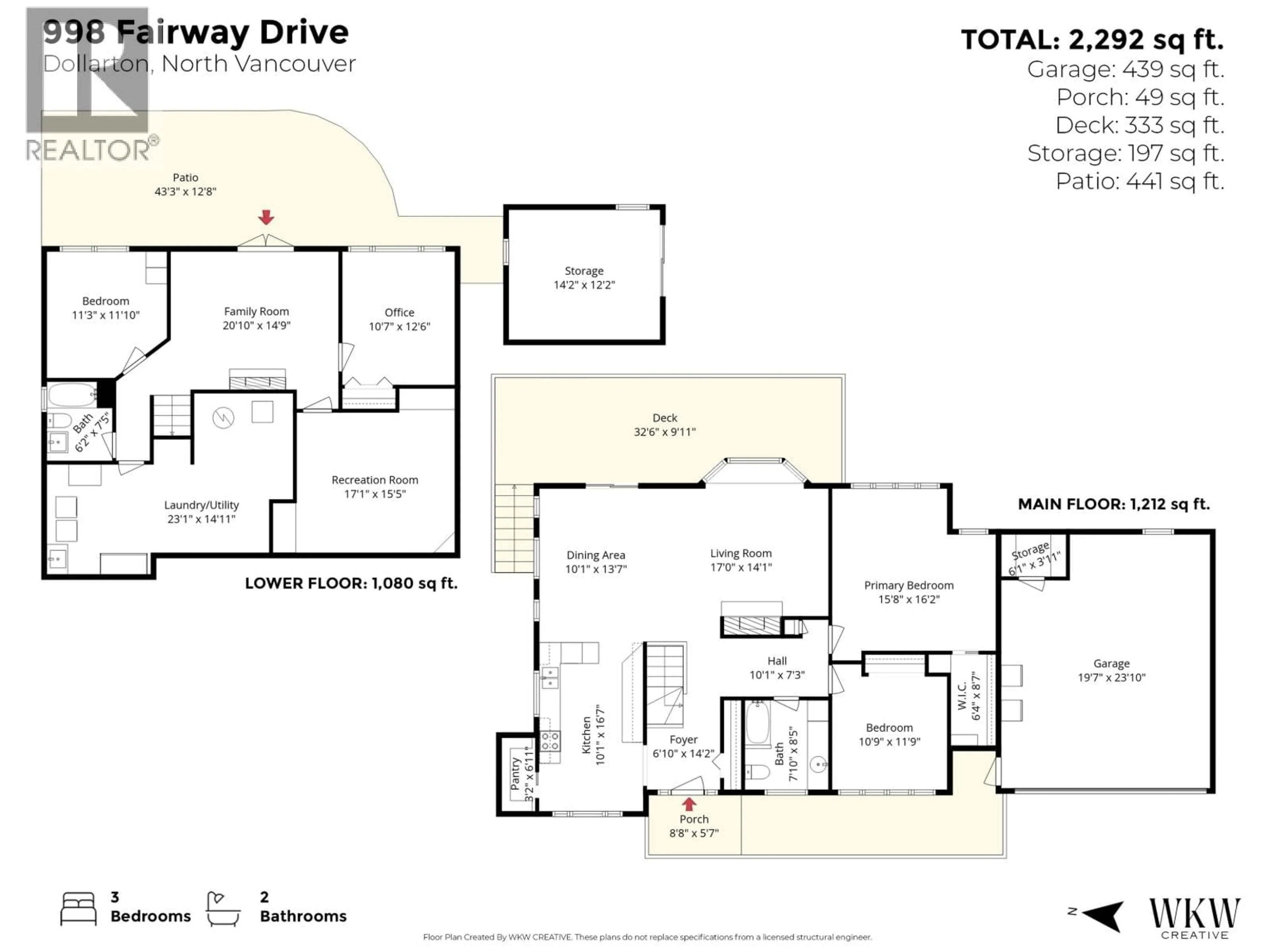 Floor plan for 998 FAIRWAY DRIVE, North Vancouver British Columbia V7G1L8
