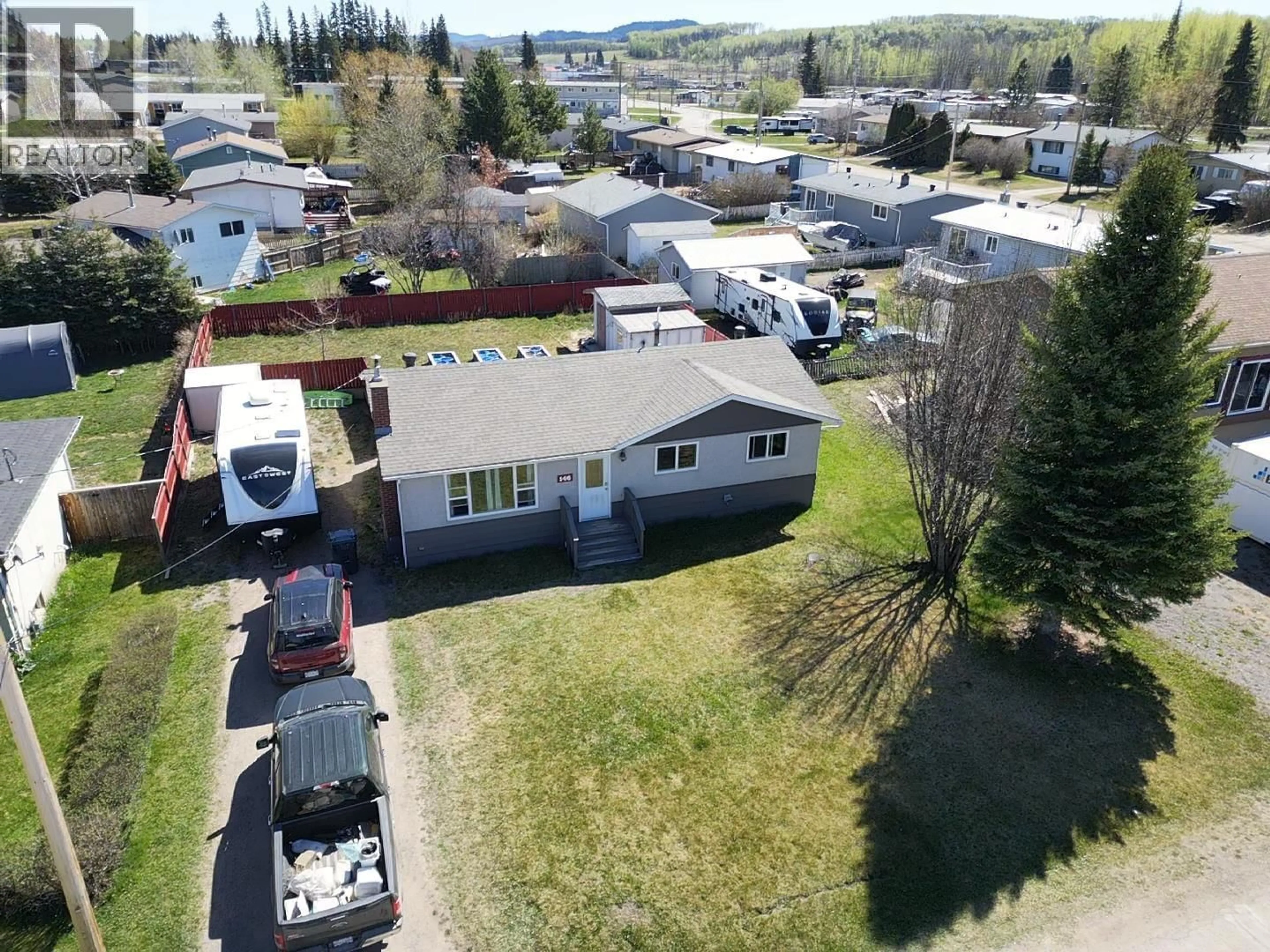 A pic from outside/outdoor area/front of a property/back of a property/a pic from drone, unknown for 146 NADINA CRESCENT, Fraser Lake British Columbia V0J1S0