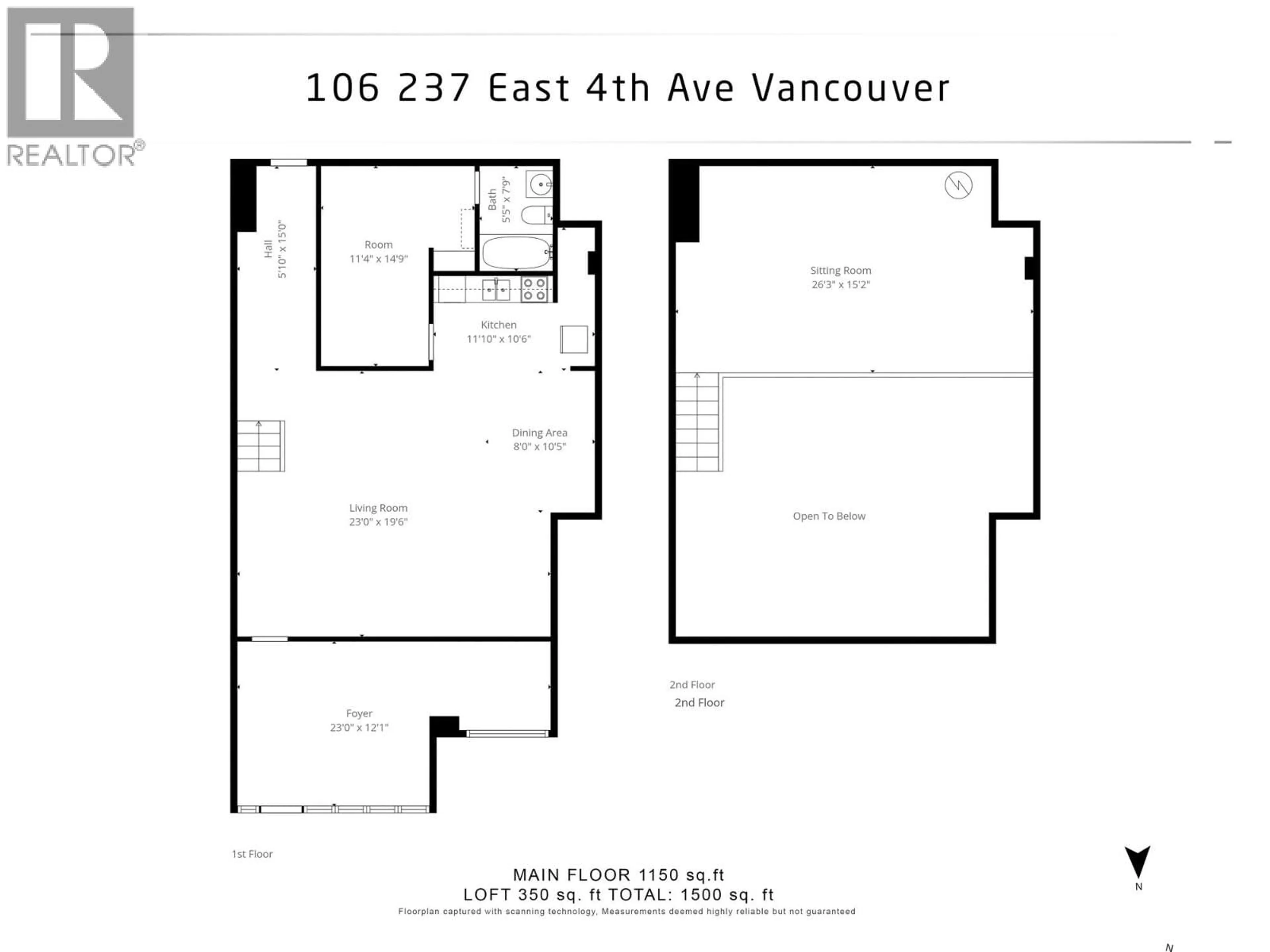 Floor plan for 106 - 237 4TH AVENUE, Vancouver British Columbia V5T4R4