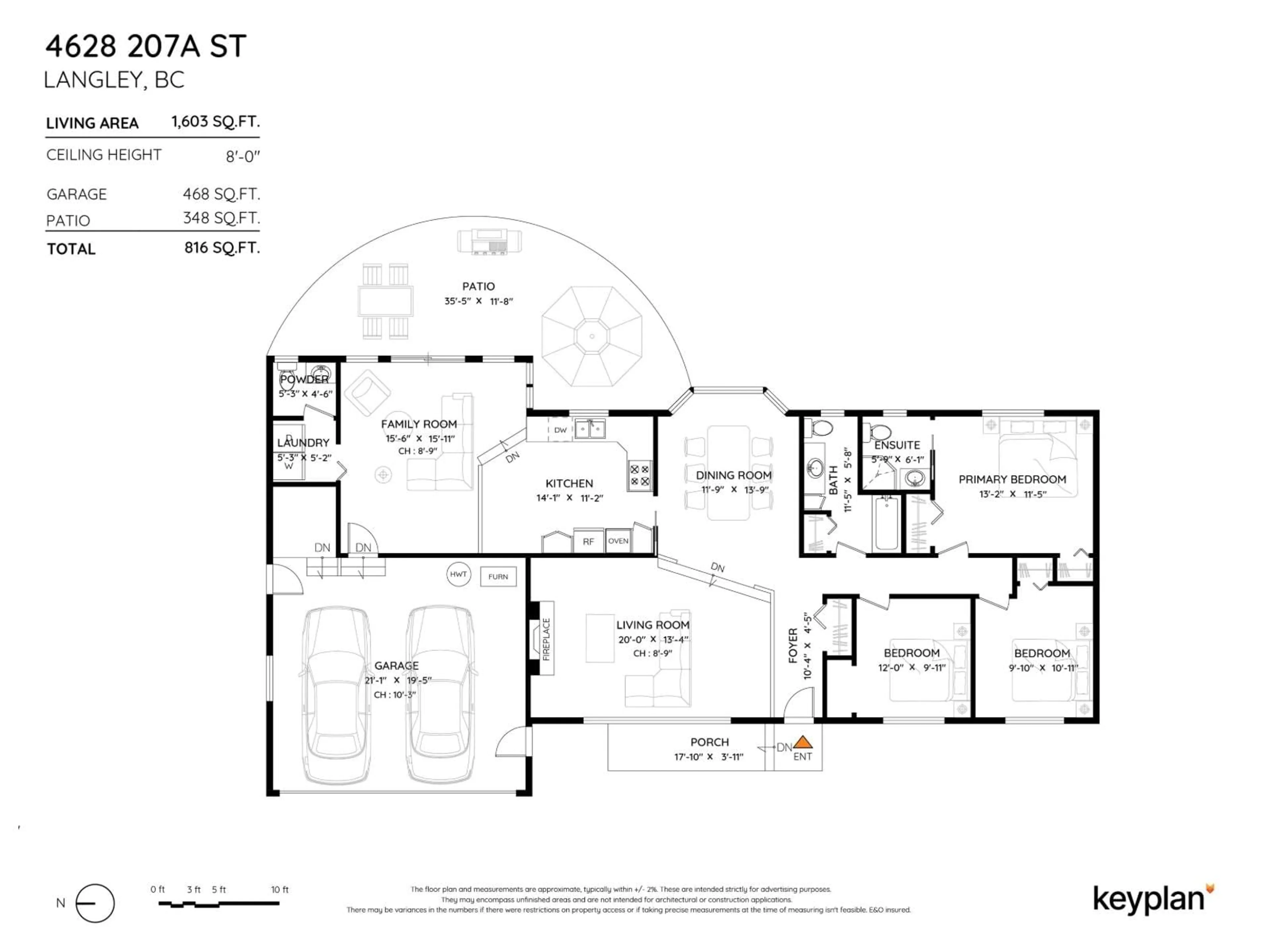 Floor plan for 4628 207A STREET, Langley British Columbia V3A5N3