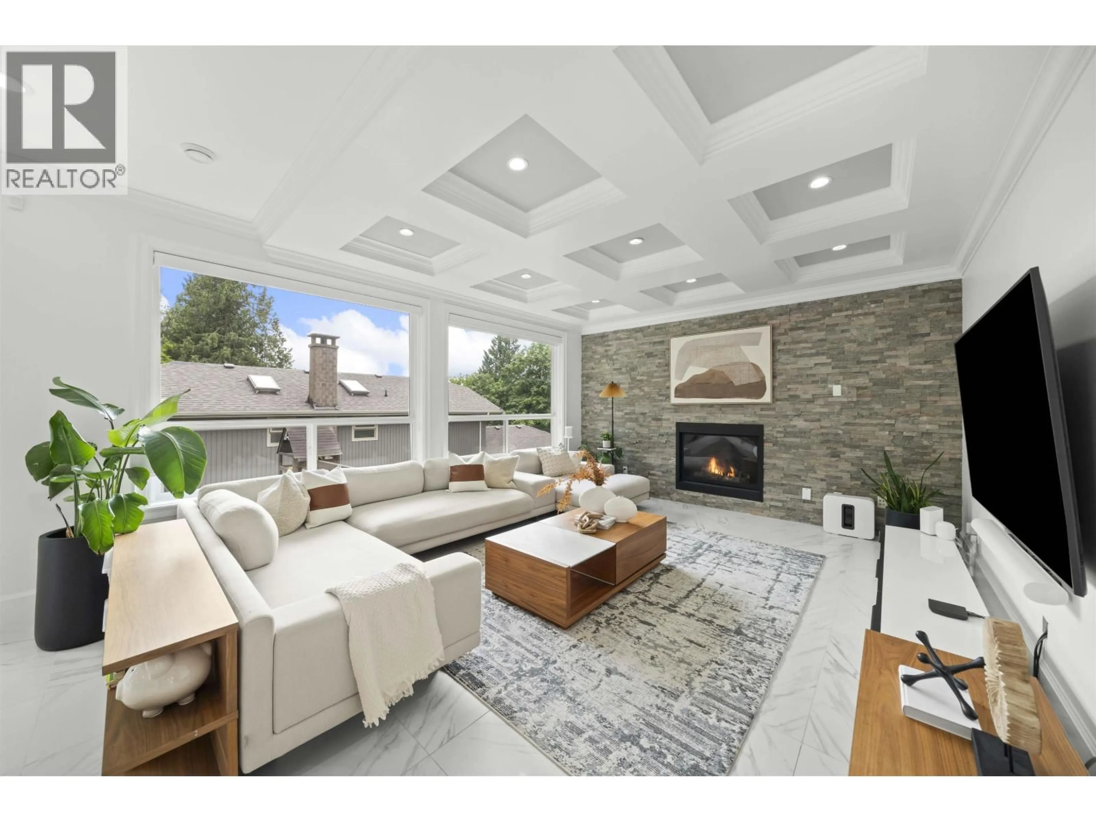 Living room with furniture, ceramic/tile floor for 7638 AUBREY STREET, Burnaby British Columbia V5A1K7
