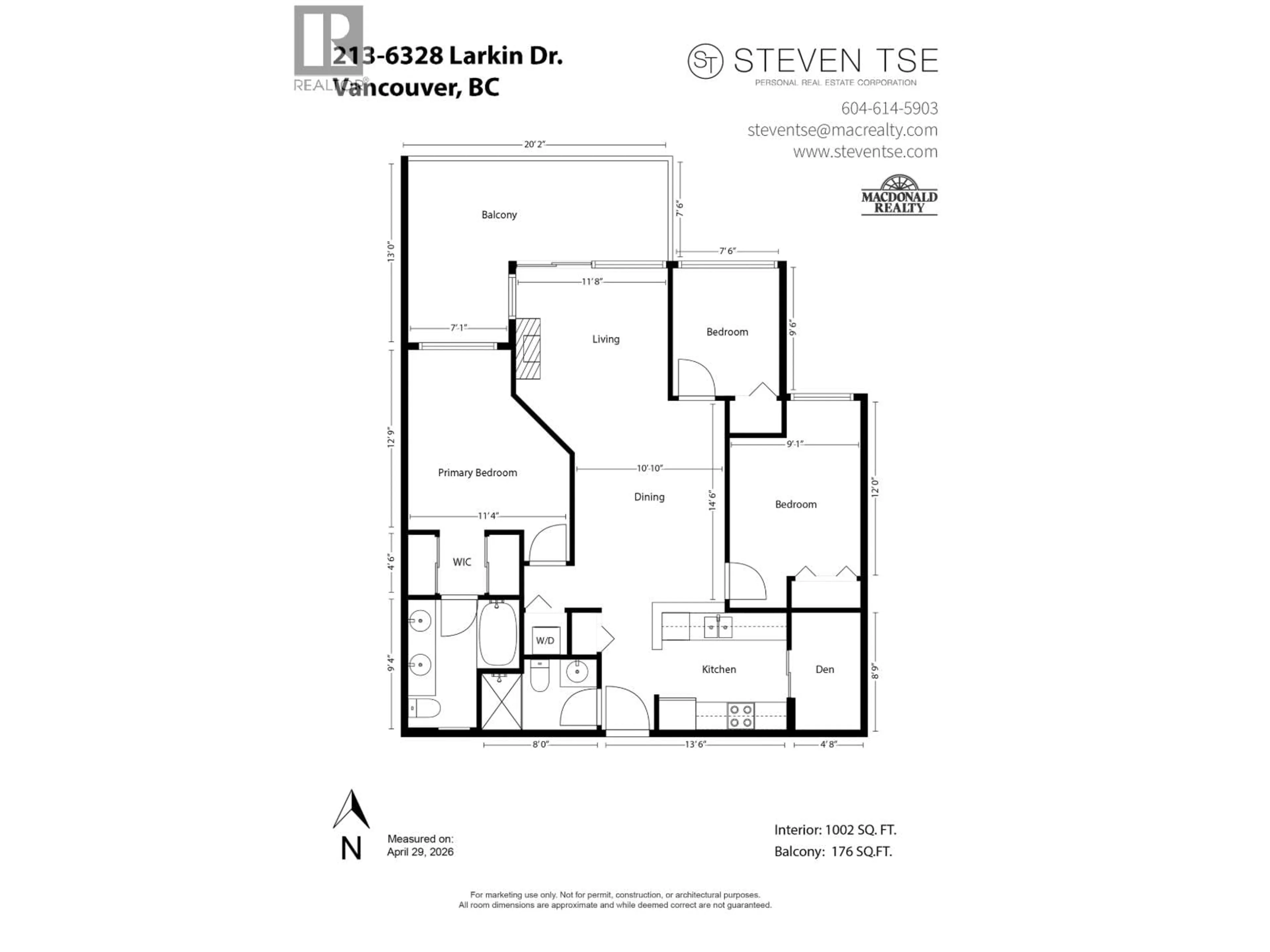 Floor plan for 213 - 6328 LARKIN DRIVE, Vancouver British Columbia V6T2K2