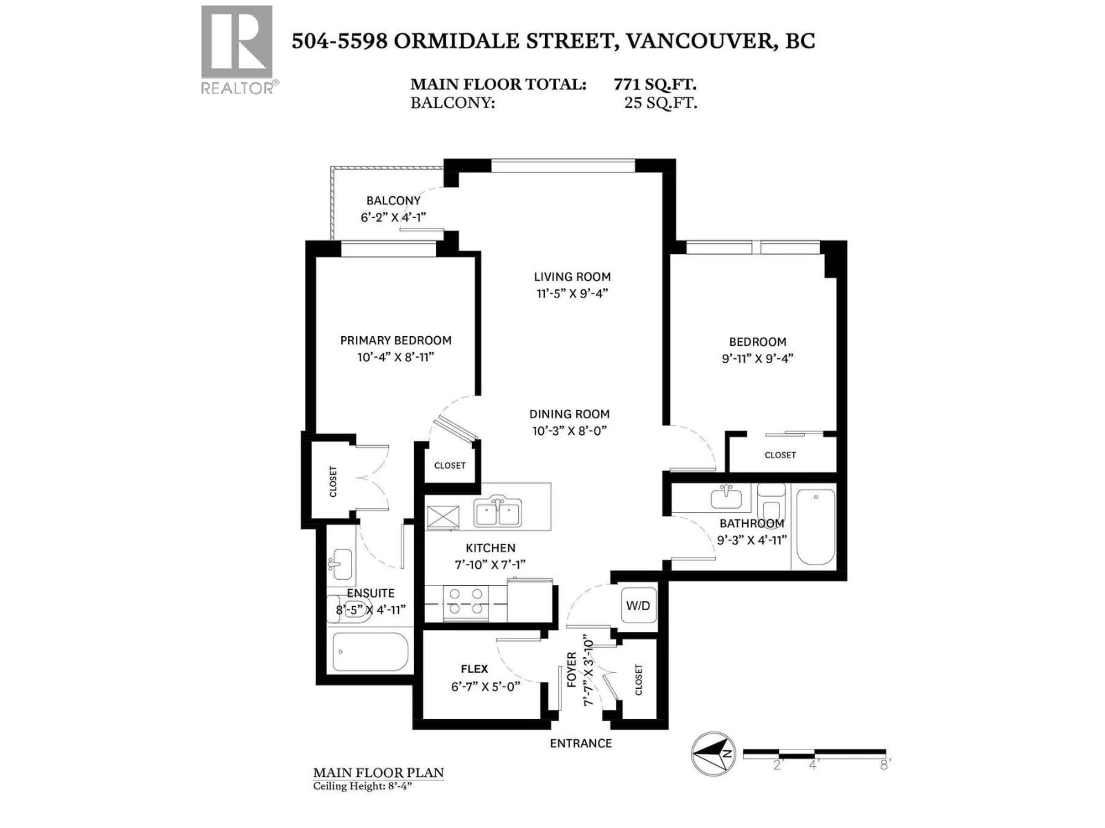 Floor plan for 504 - 5598 ORMIDALE S STREET, Vancouver British Columbia V5R0E5