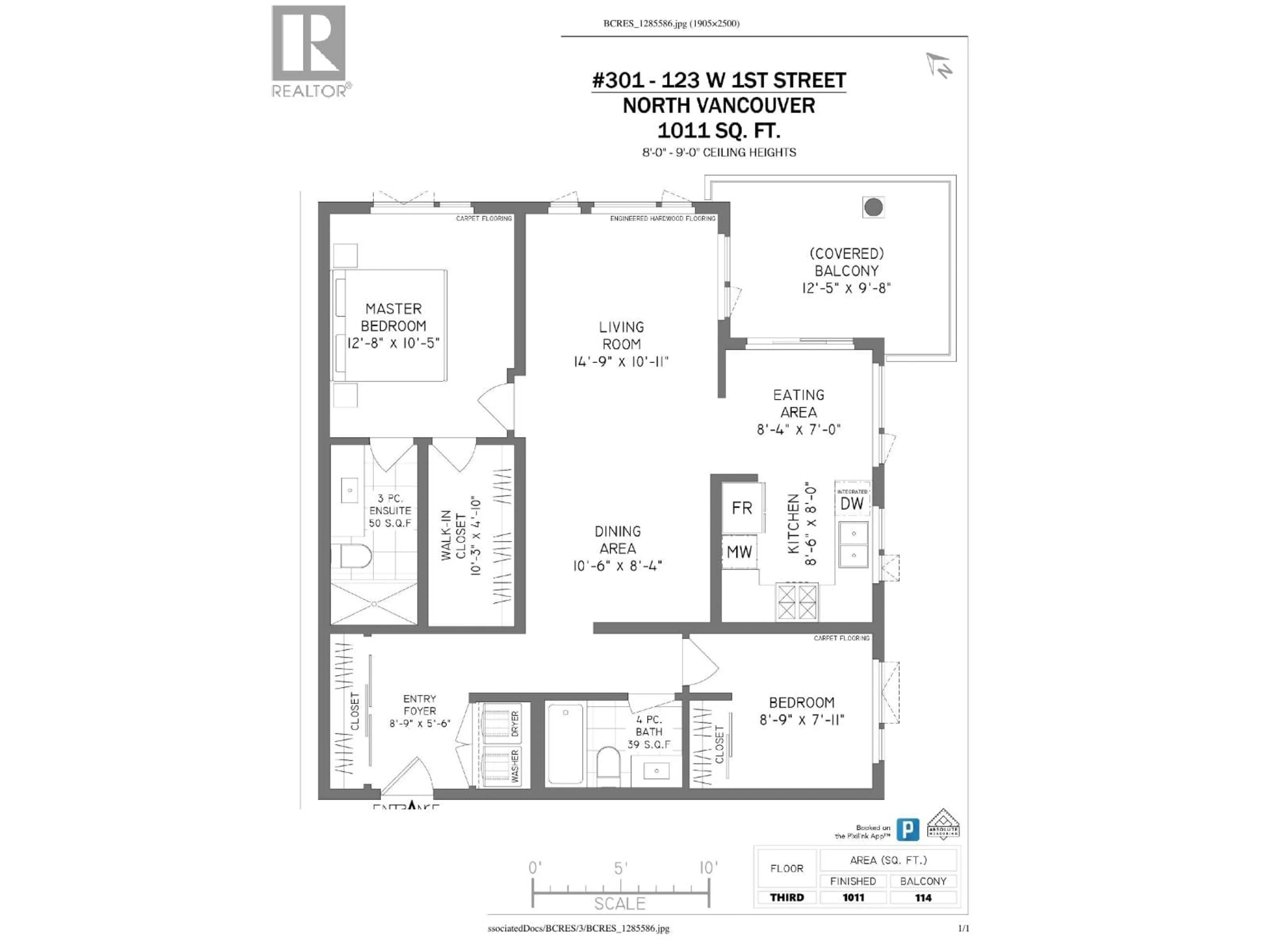 Floor plan for 301 - 123 1ST STREET, North Vancouver British Columbia V7M0E5