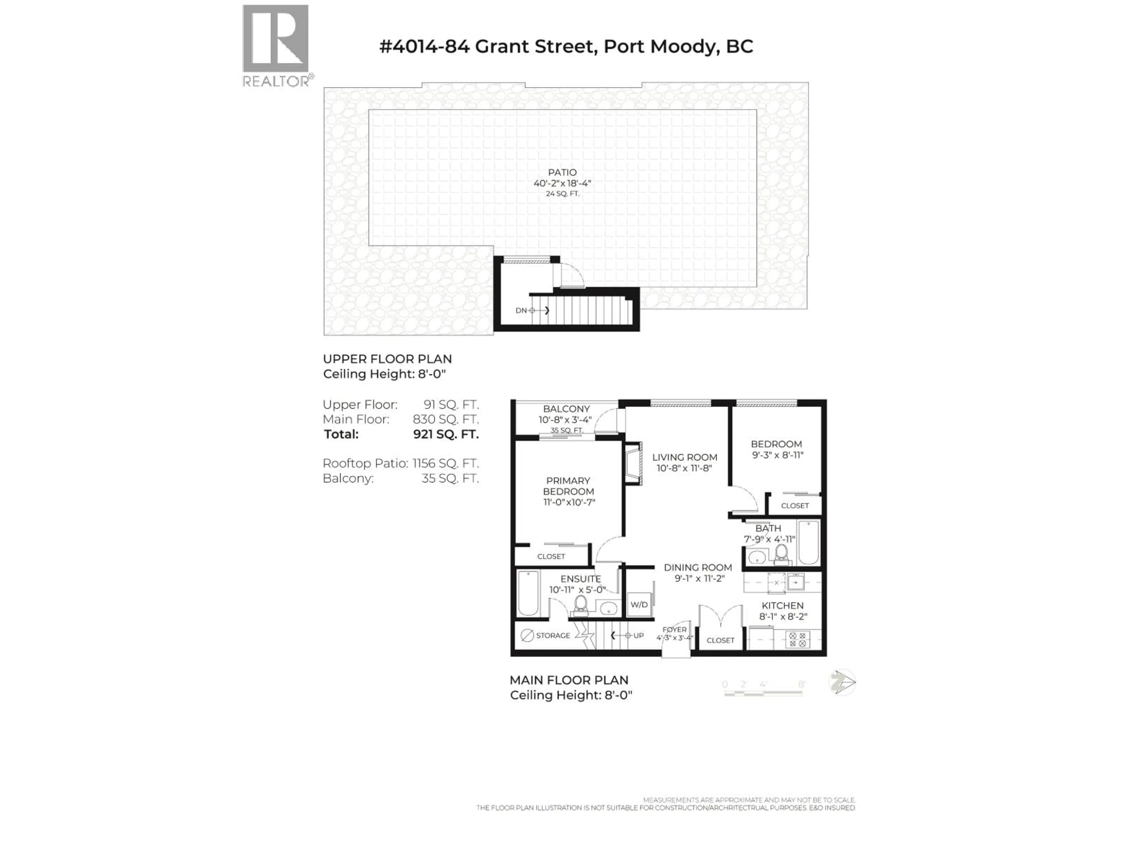 Floor plan for 4014 - 84 GRANT STREET, Port Moody British Columbia V3H0B5