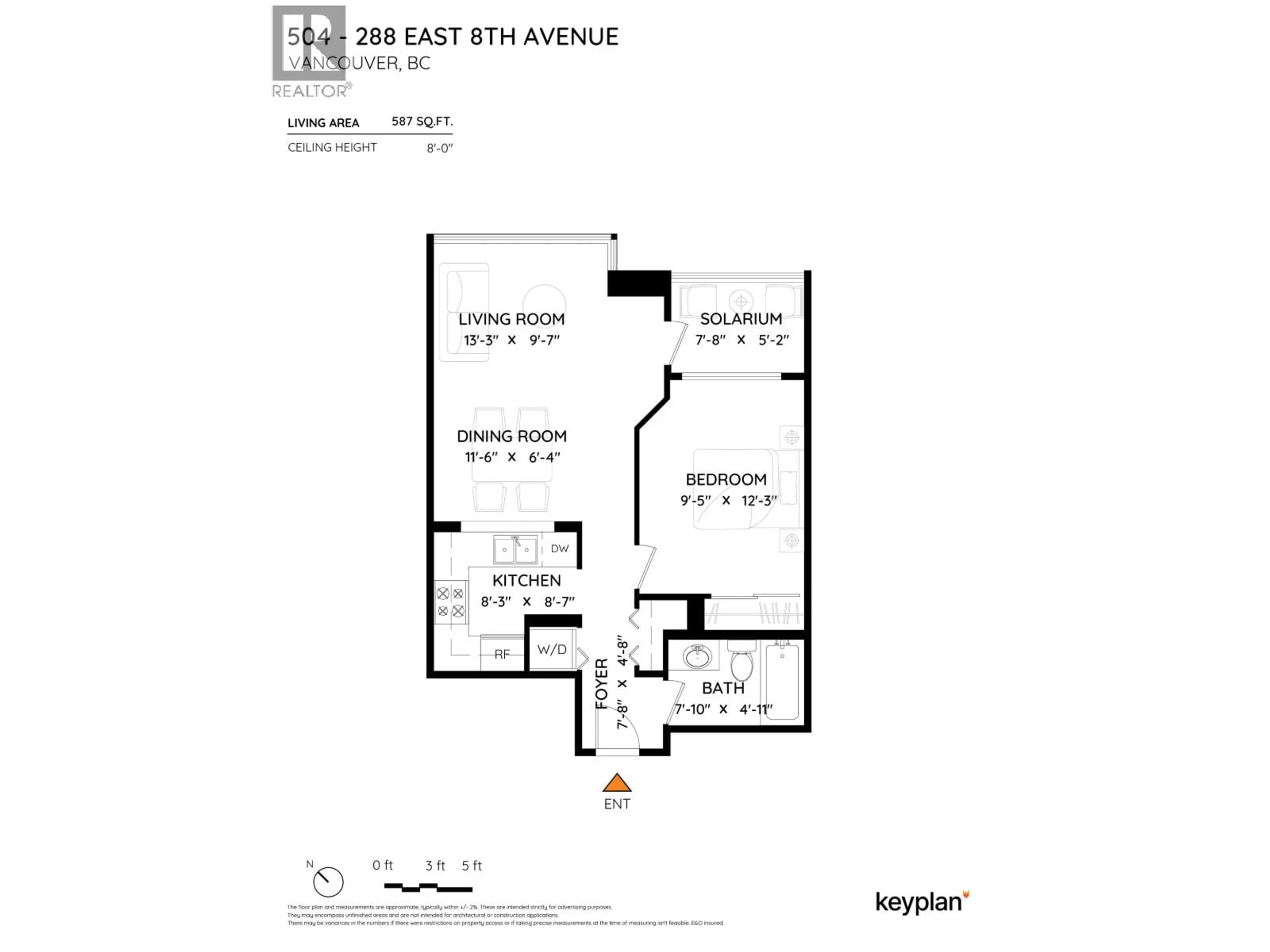 Floor plan for 504 - 288 8TH AVENUE, Vancouver British Columbia V5T4S8