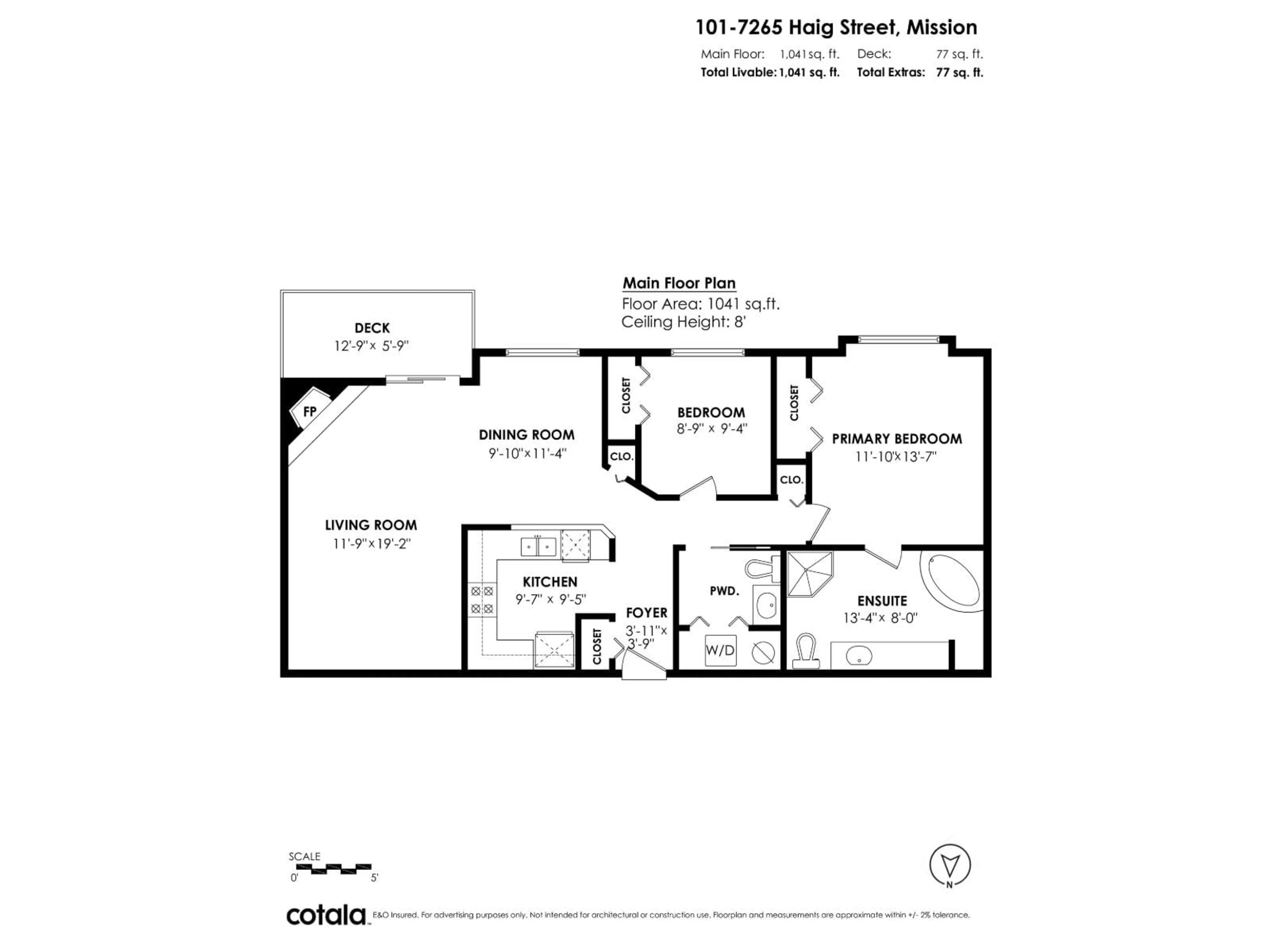 Floor plan for 101 - 7265 HAIG STREET, Mission British Columbia V2V6N3