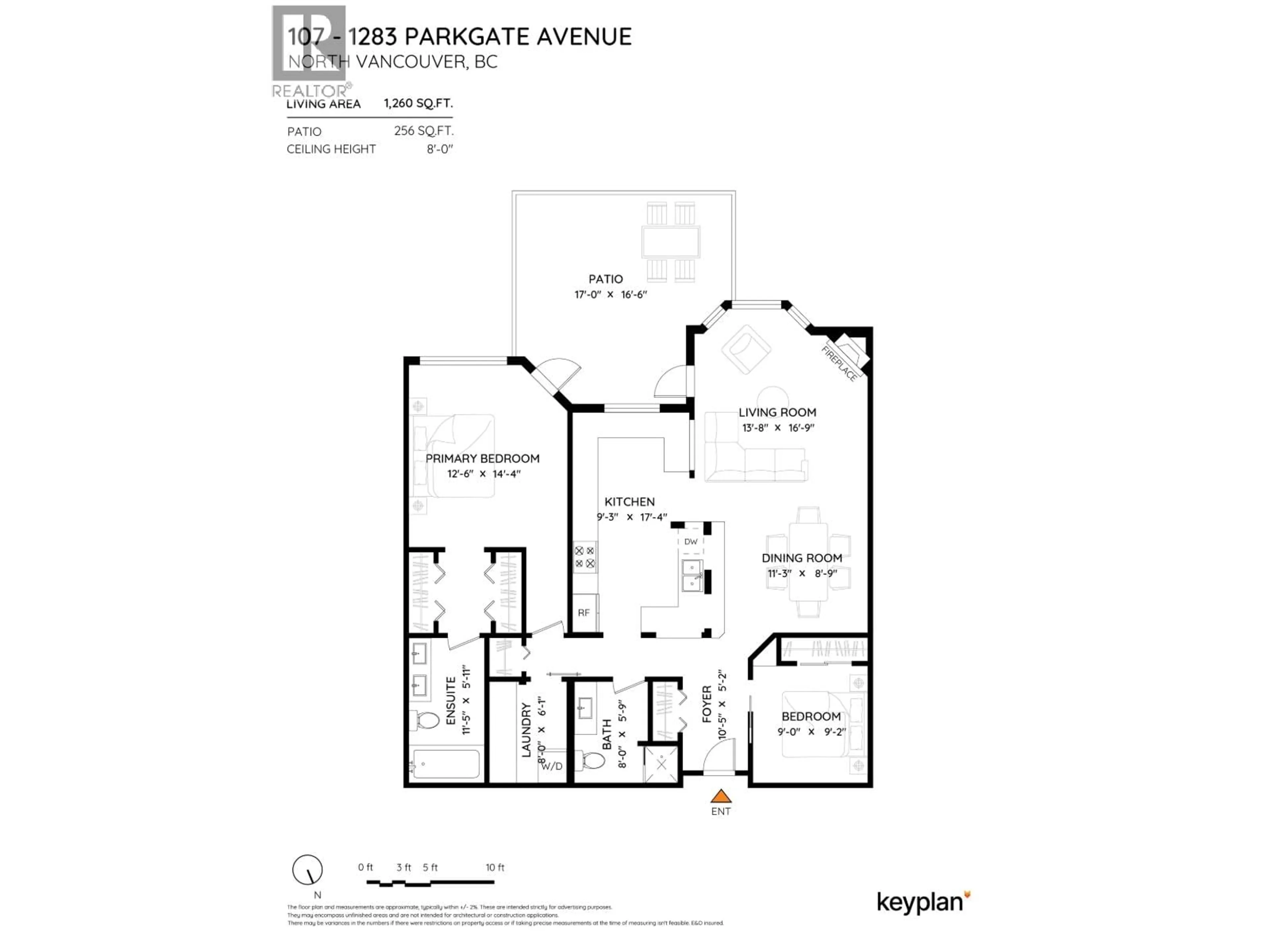 Floor plan for 107 - 1283 PARKGATE AVENUE, North Vancouver British Columbia V7H3A3
