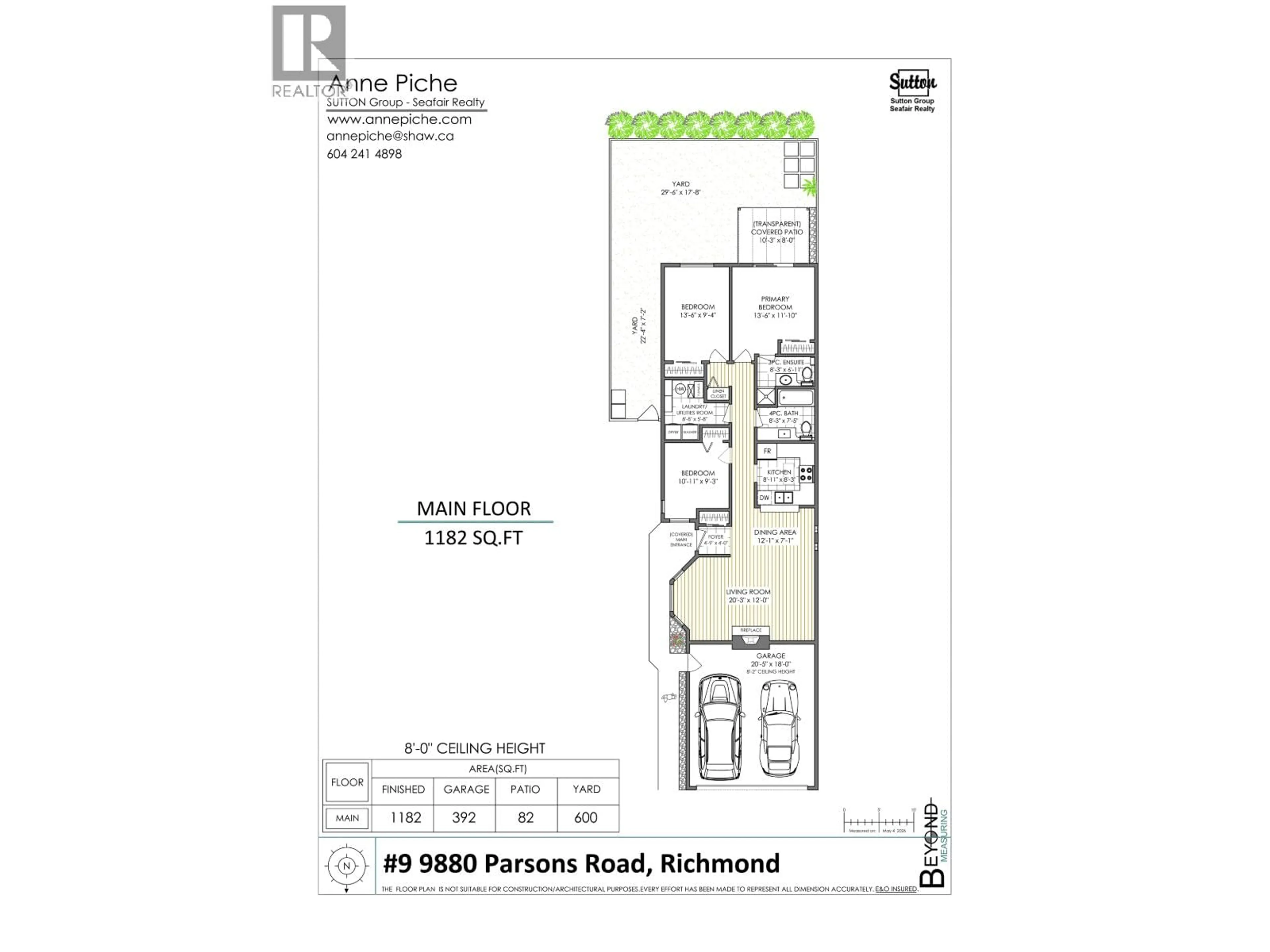 Floor plan for 9 - 9880 PARSONS ROAD, Richmond British Columbia V7E1K9