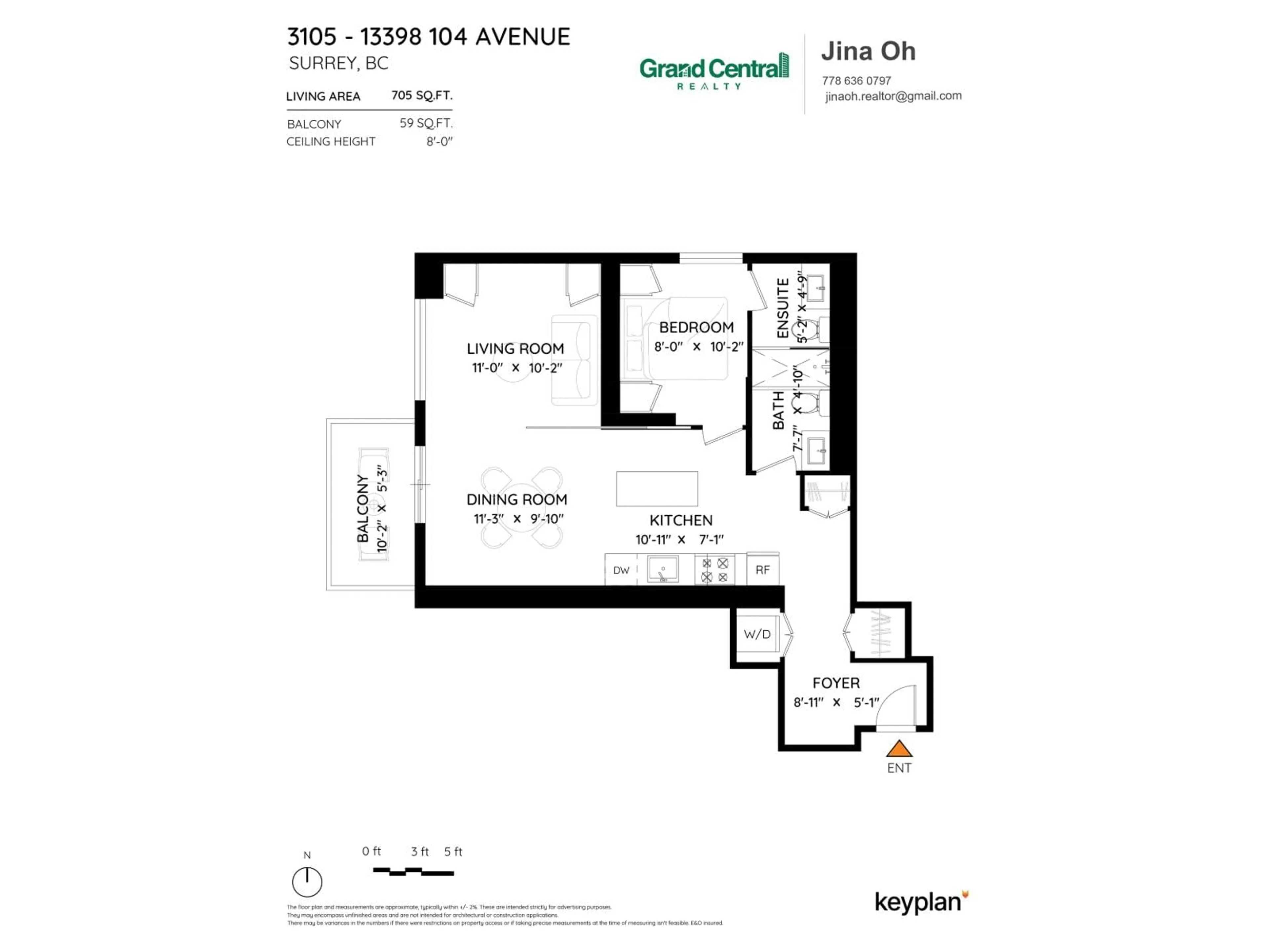 Floor plan for 3105 - 13398 104 AVENUE, Surrey British Columbia V3T1V6