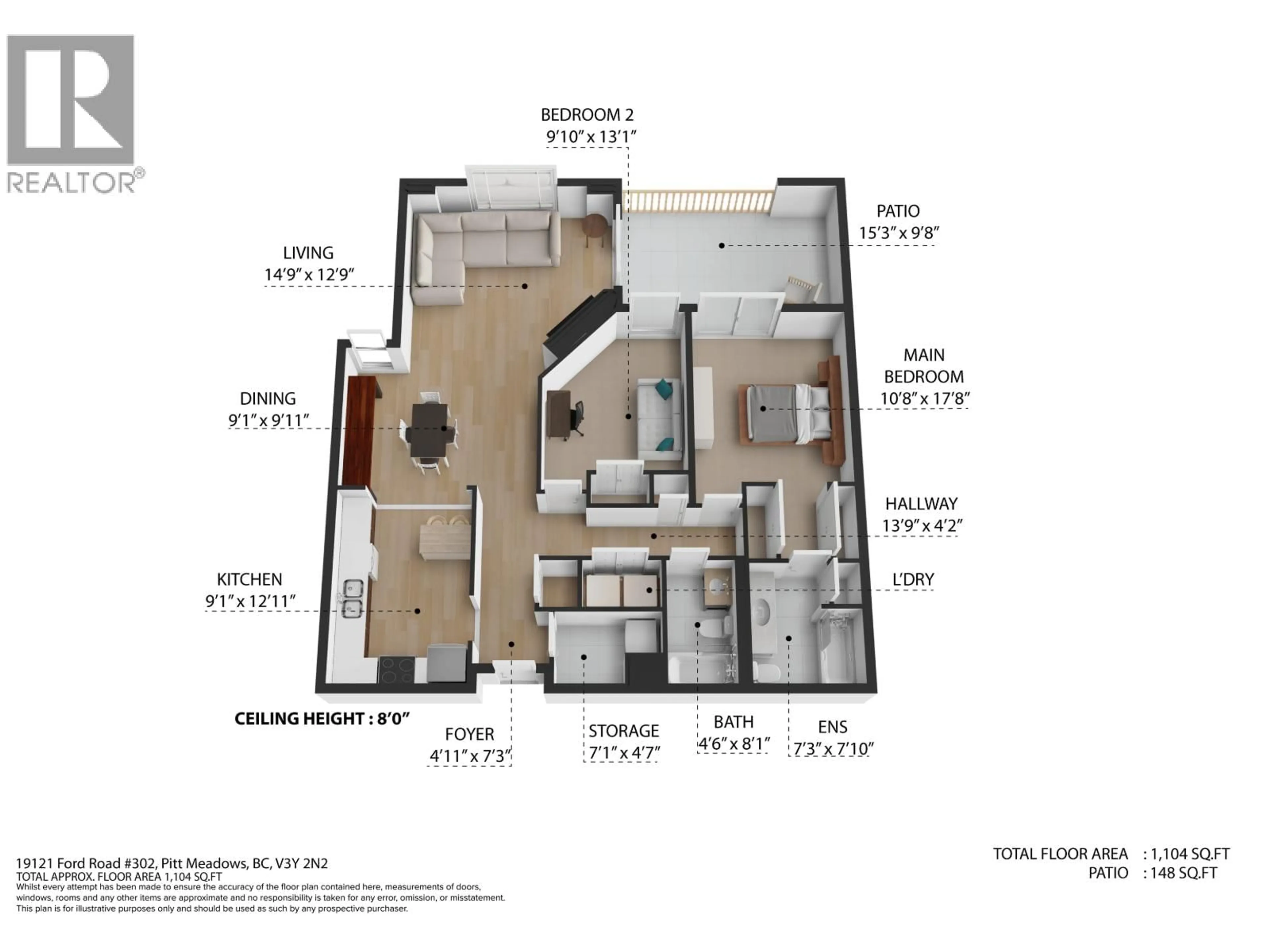 Floor plan for 302 - 19121 FORD ROAD, Pitt Meadows British Columbia V3Y2N2