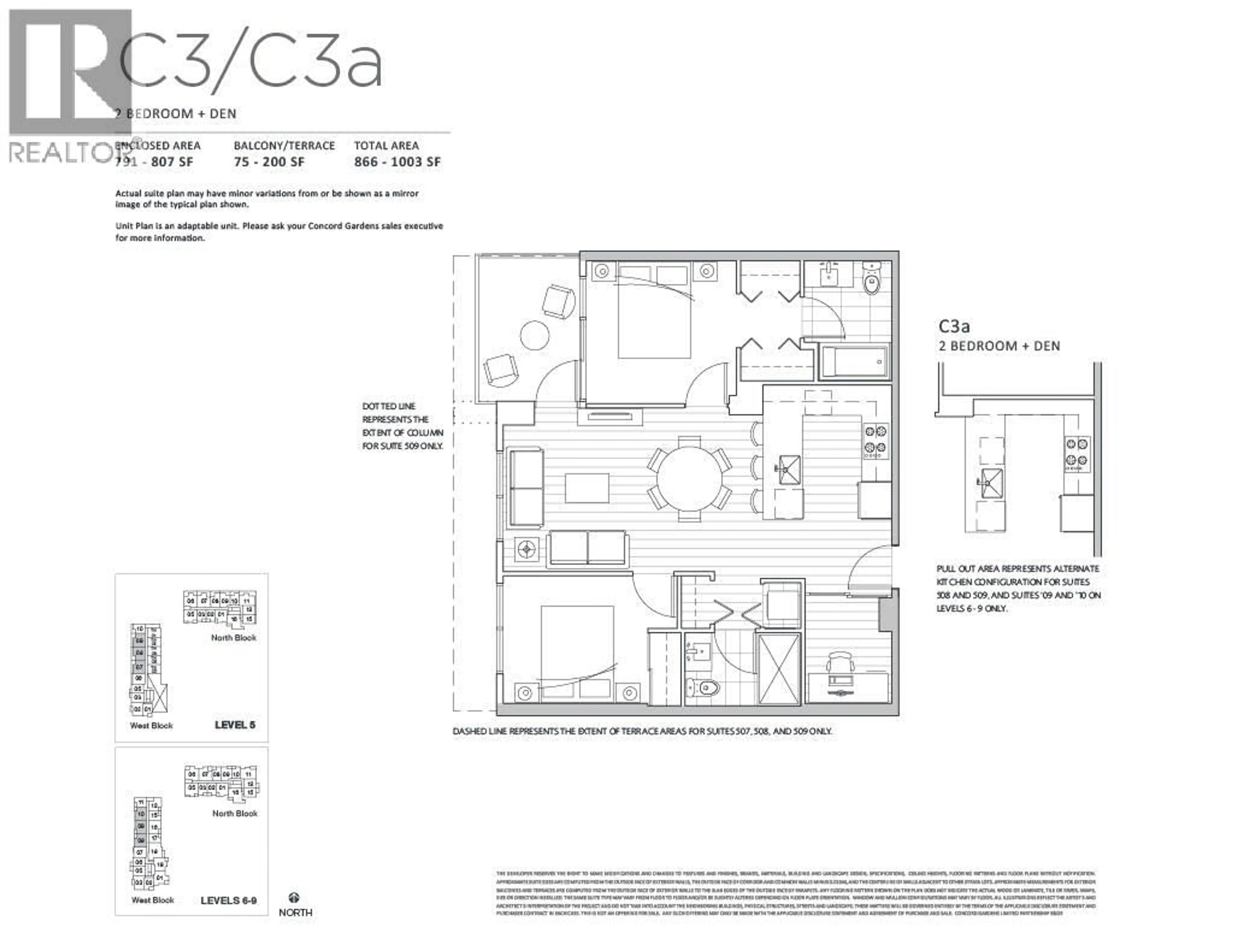Floor plan for 709 - 8833 HAZELBRIDGE WAY, Richmond British Columbia V6X0N3
