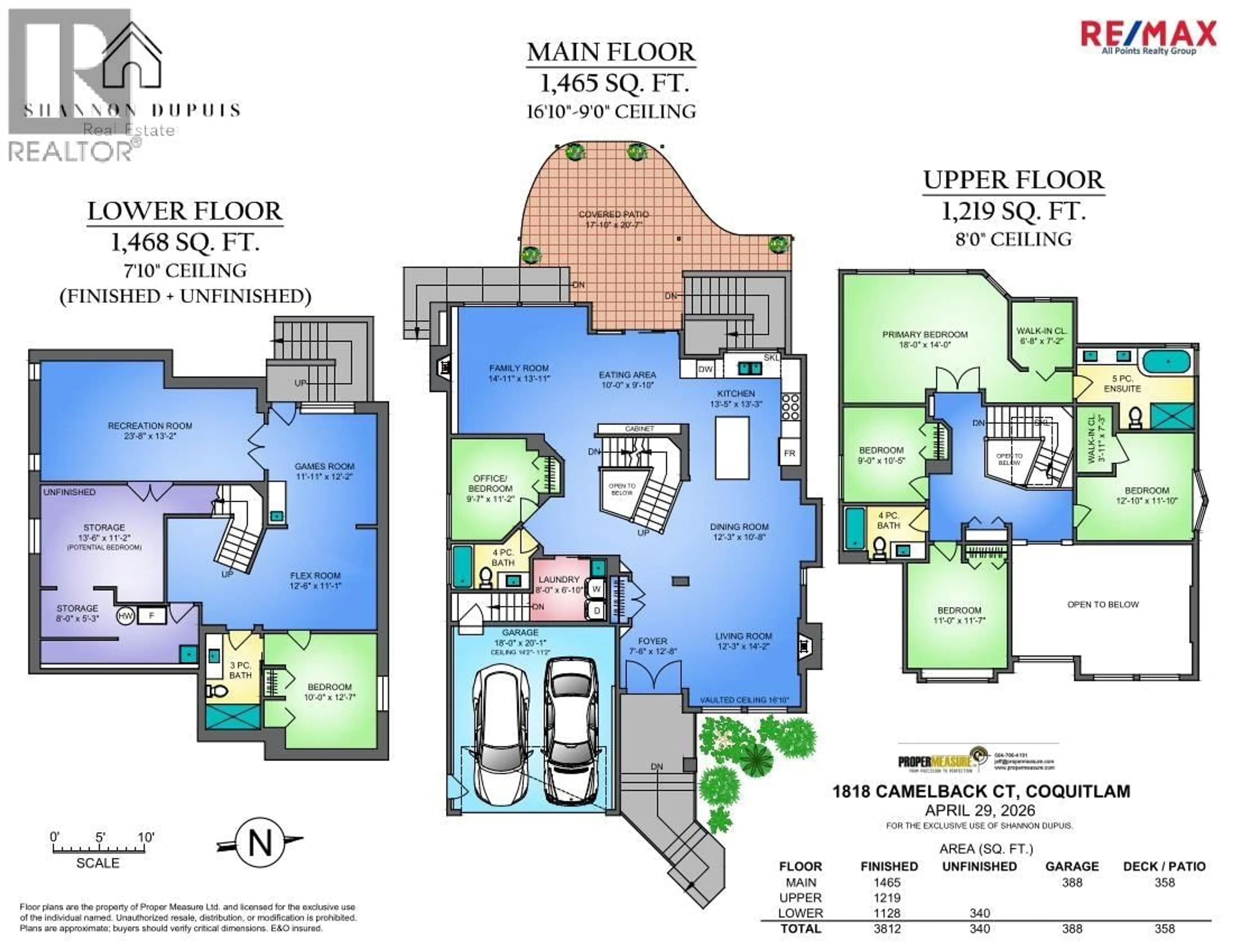 Floor plan for 1818 CAMELBACK COURT, Coquitlam British Columbia V3E3K4