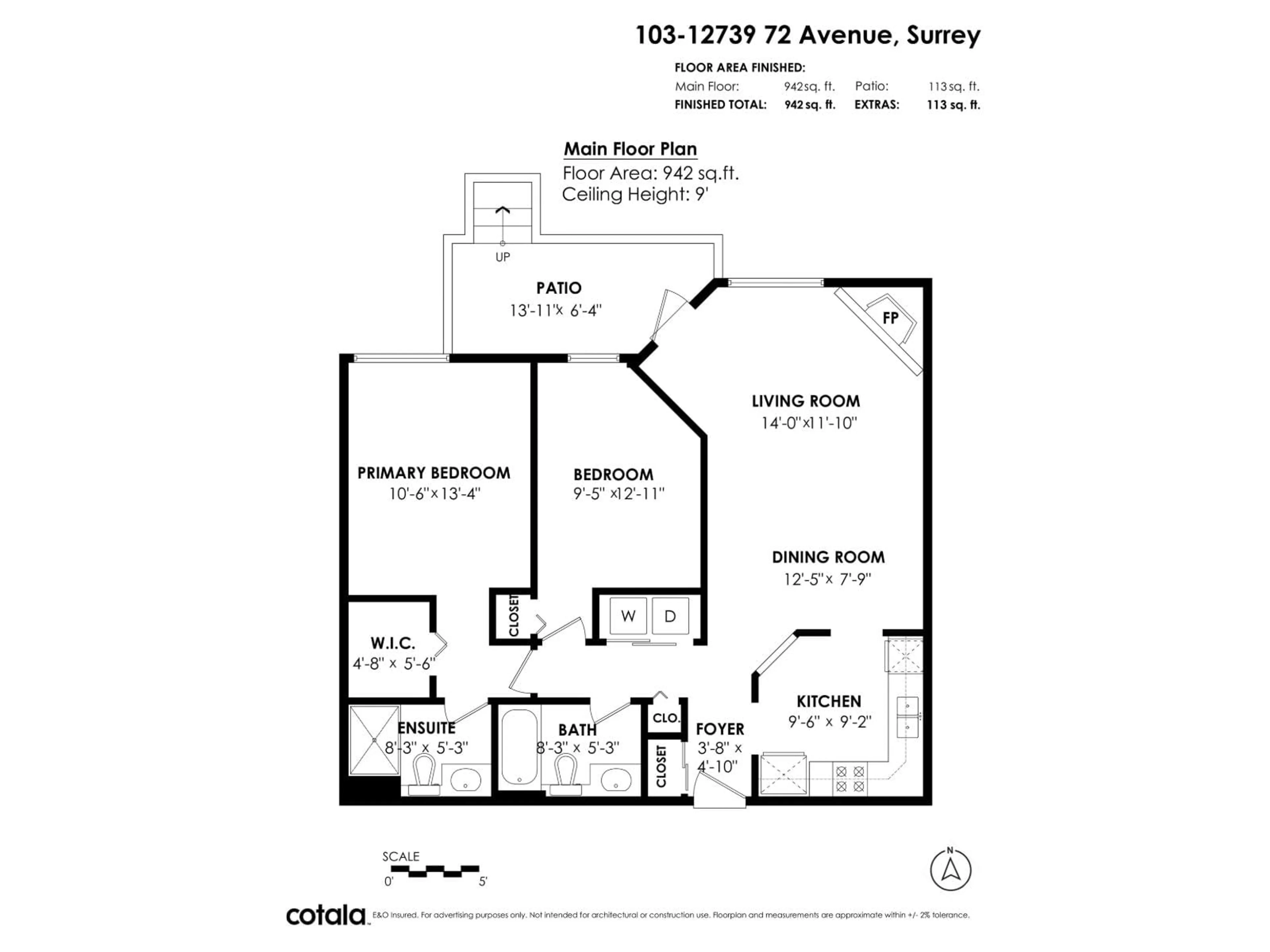 Floor plan for 103 - 12739 72 AVENUE, Surrey British Columbia V3W2M7