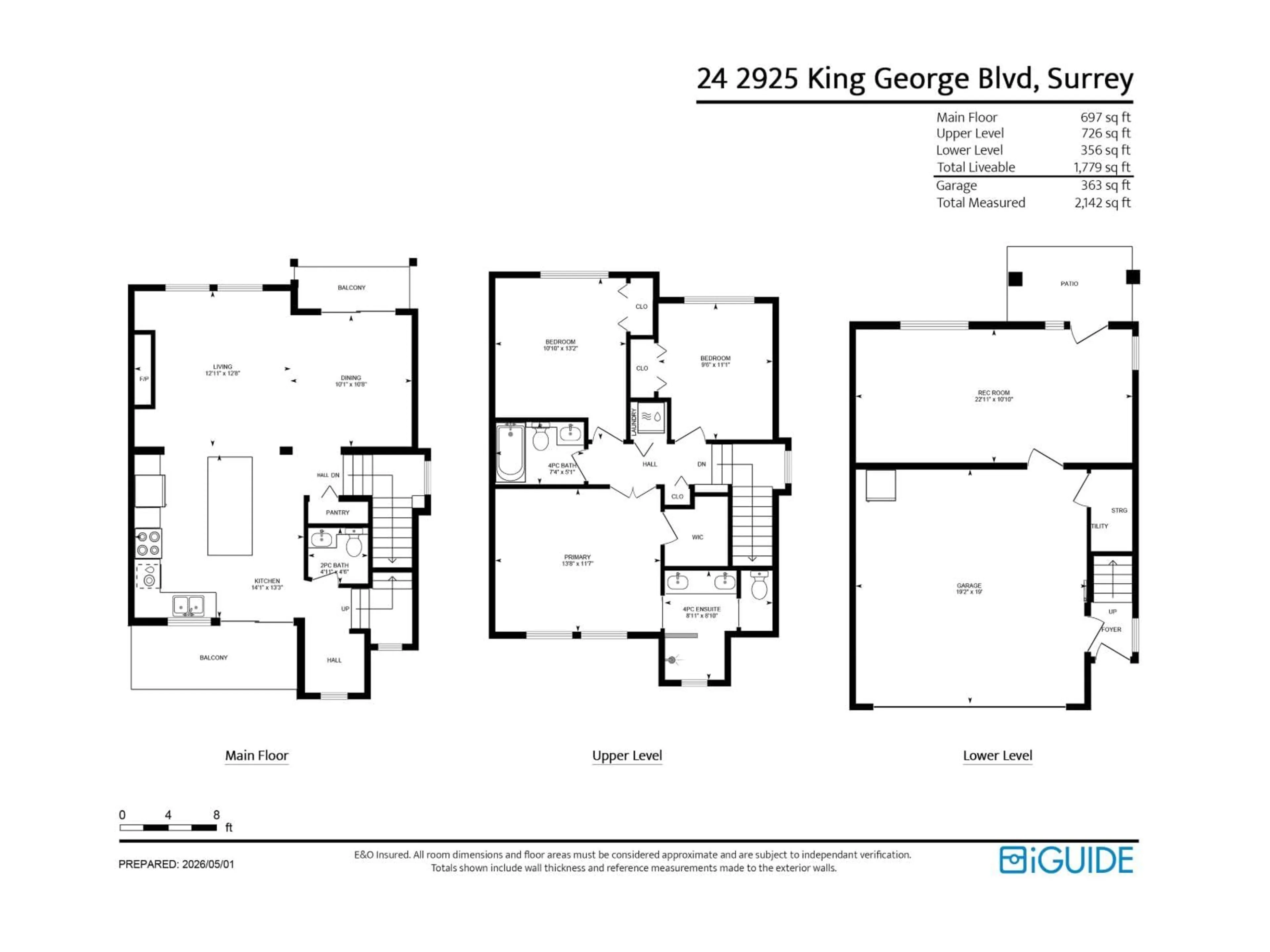 Floor plan for 24 - 2925 KING GEORGE BOULEVARD, Surrey British Columbia V4P1B8