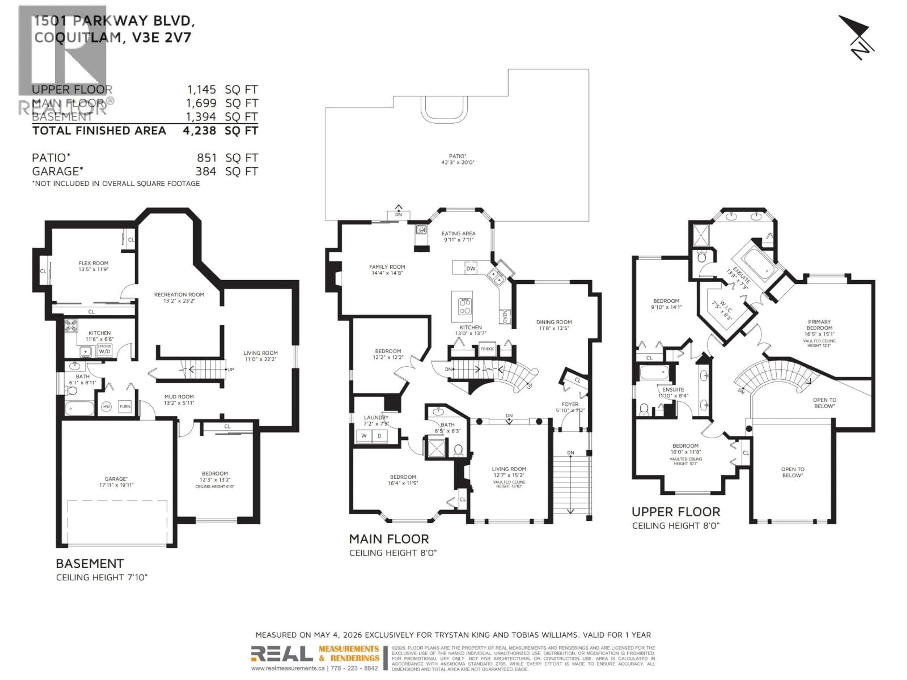 Floor plan for 2905 CLIFFROSE CRESCENT, Coquitlam British Columbia V3E2S9