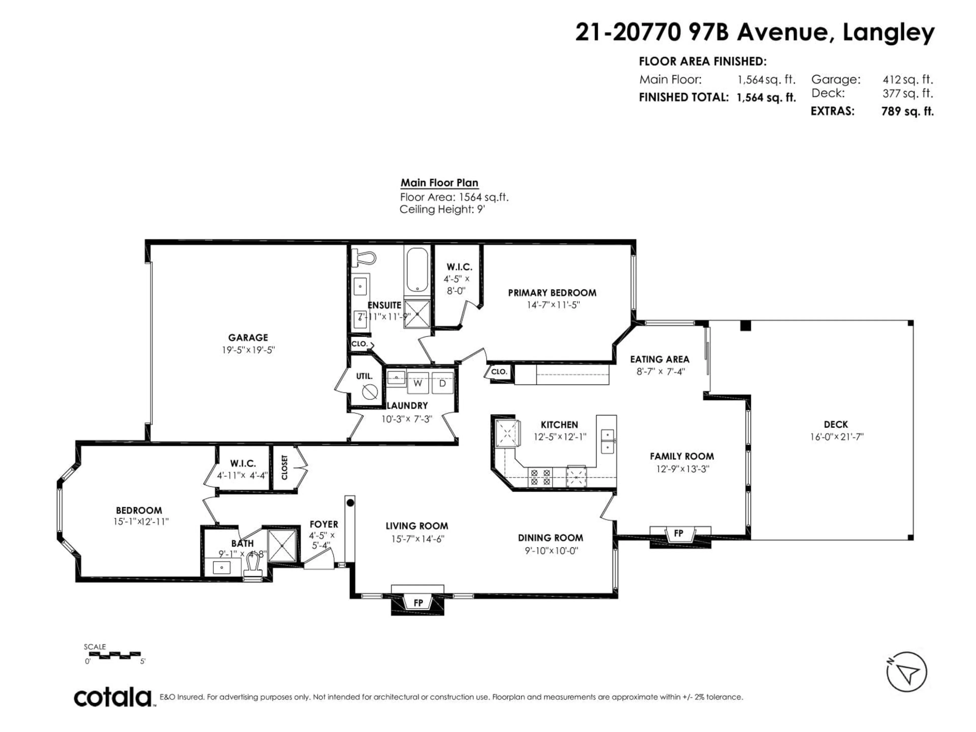 Floor plan for 21 - 20770 97B AVENUE, Langley British Columbia V1M3X9