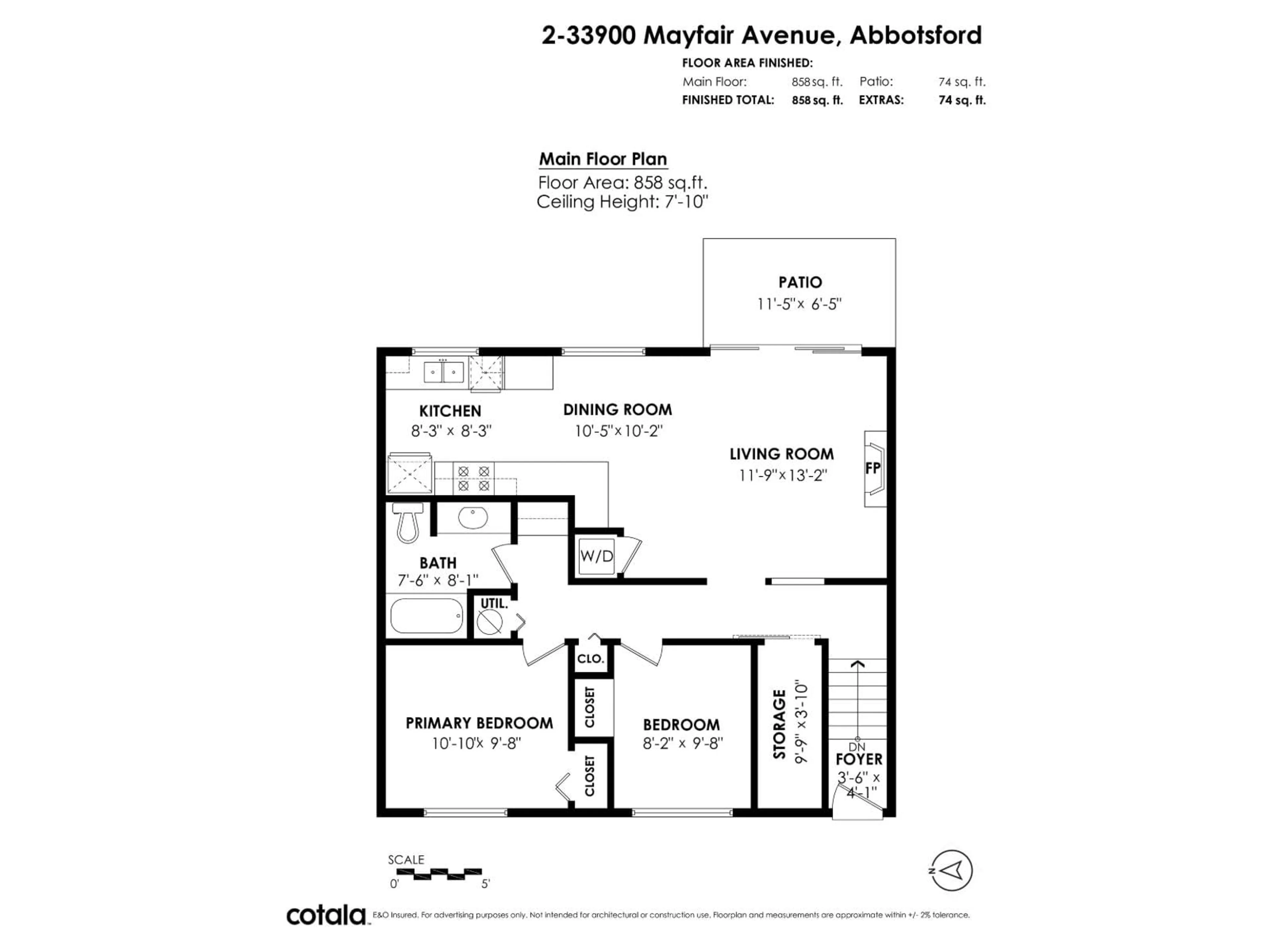 Floor plan for 2 - 33900 MAYFAIR AVENUE, Abbotsford British Columbia V2S1R2
