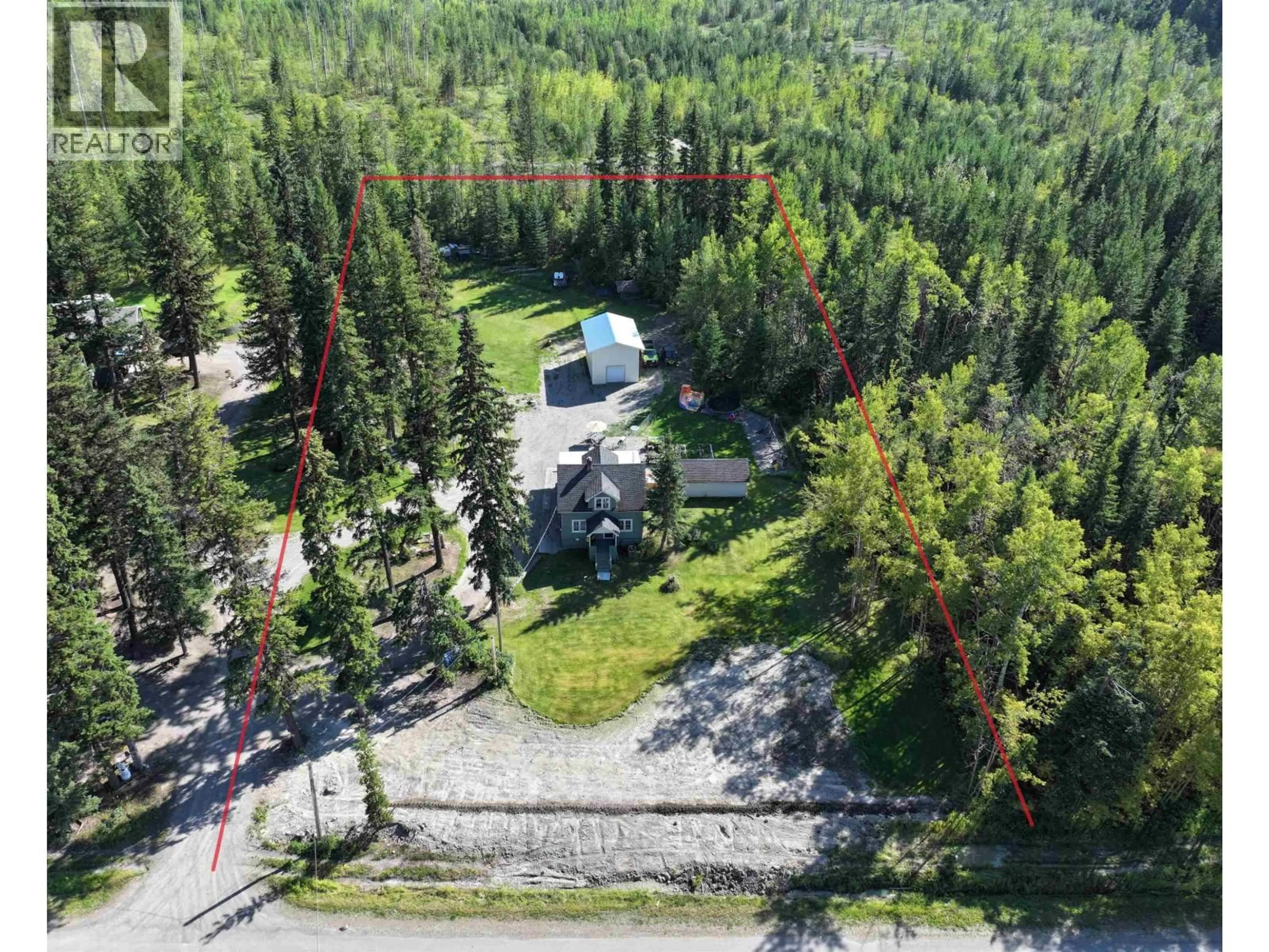 A pic from outside/outdoor area/front of a property/back of a property/a pic from drone, forest/trees view for 2071 BLACKWATER ROAD, Quesnel British Columbia V2J7B4