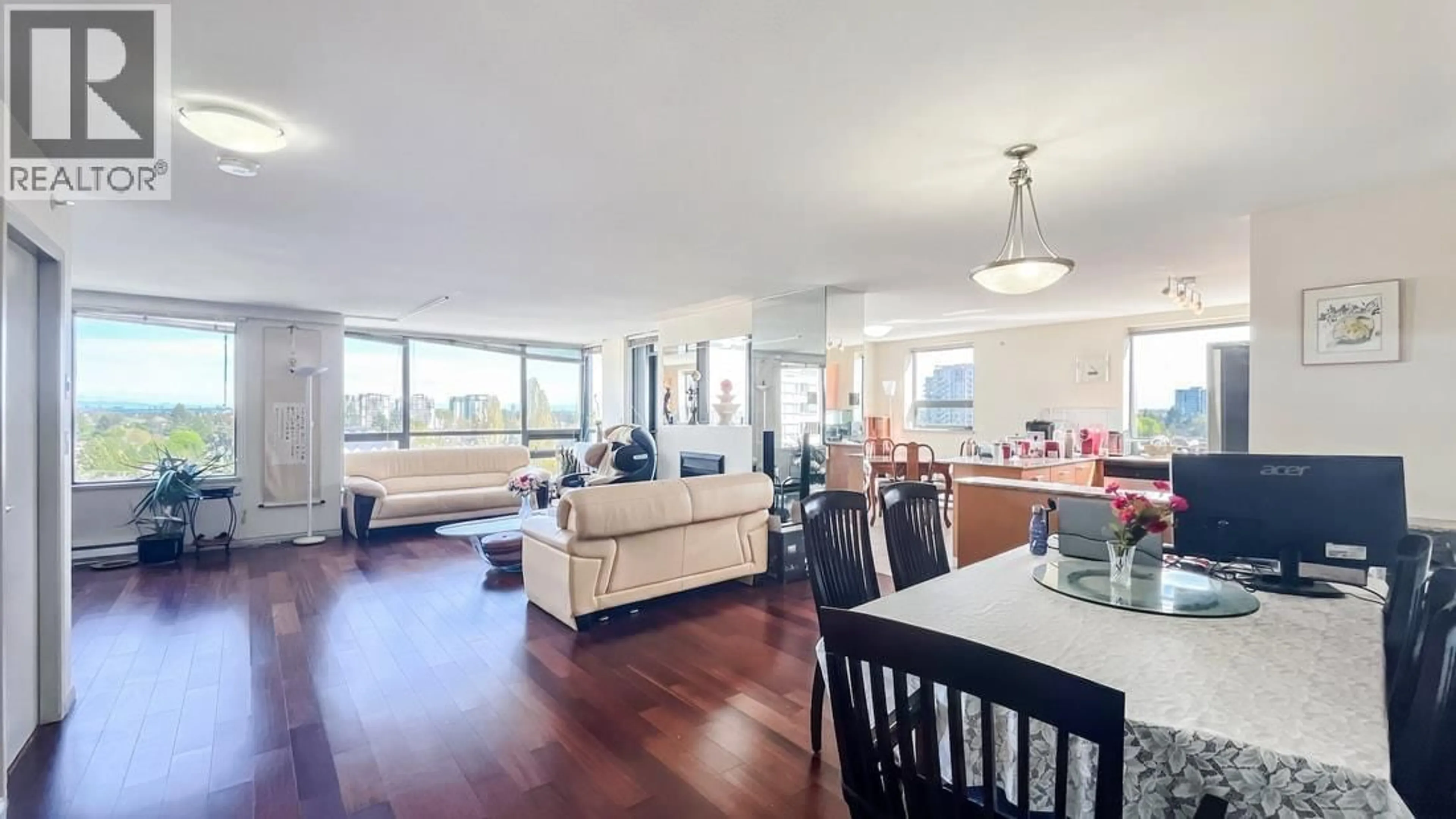Living room with furniture, wood/laminate floor for 1106 - 6331 BUSWELL STREET, Richmond British Columbia V6Y4H2