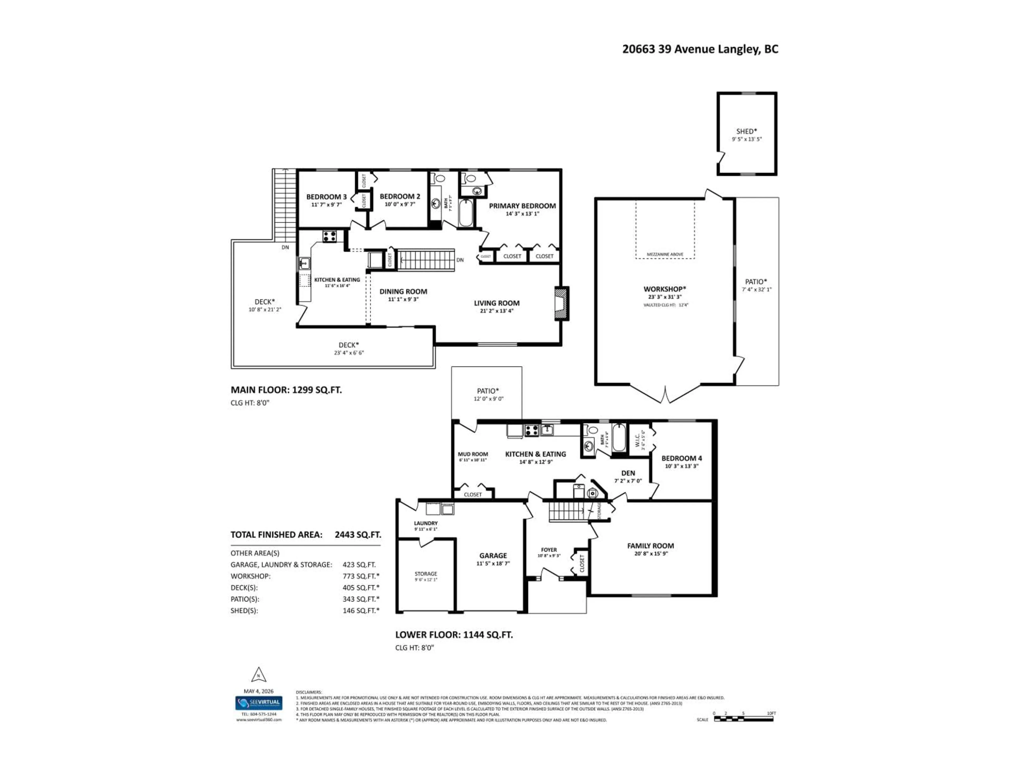Floor plan for 20663 39 AVENUE, Langley British Columbia V3A2V7