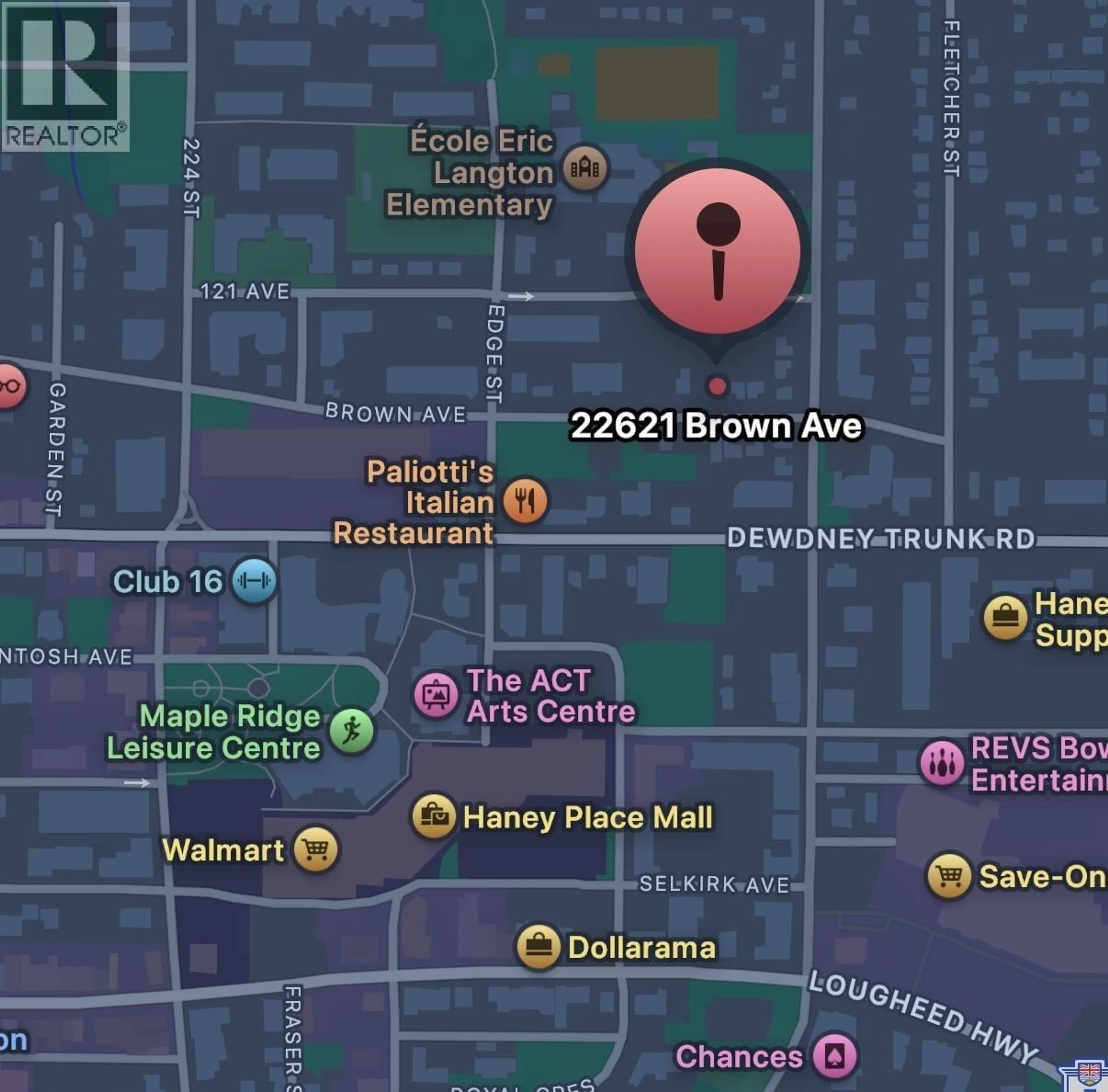 Picture of a map for 22621 BROWN AVENUE, Maple Ridge British Columbia V2X3R6
