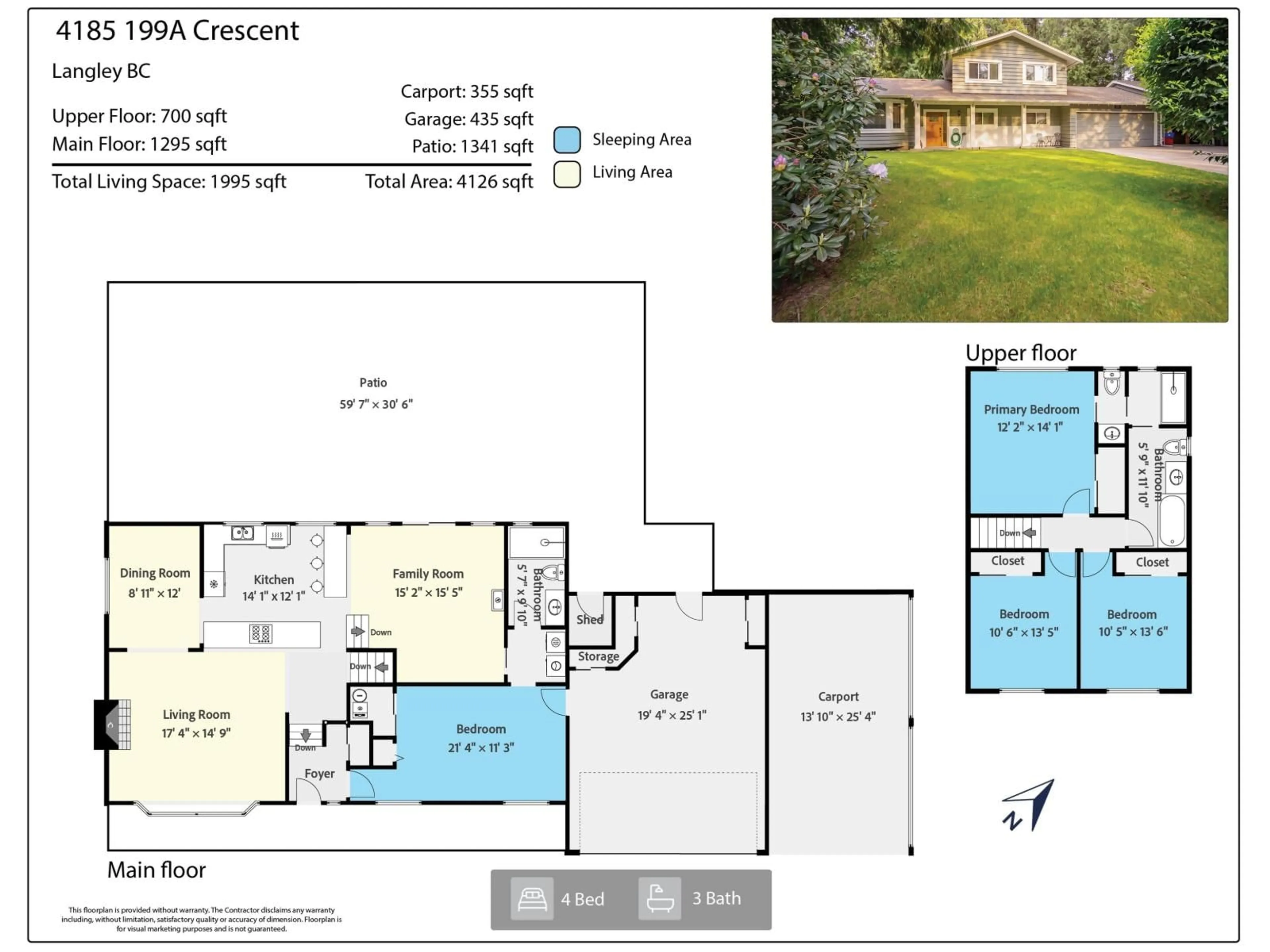 Floor plan for 4185 199A CRESCENT, Langley British Columbia V3A6G2