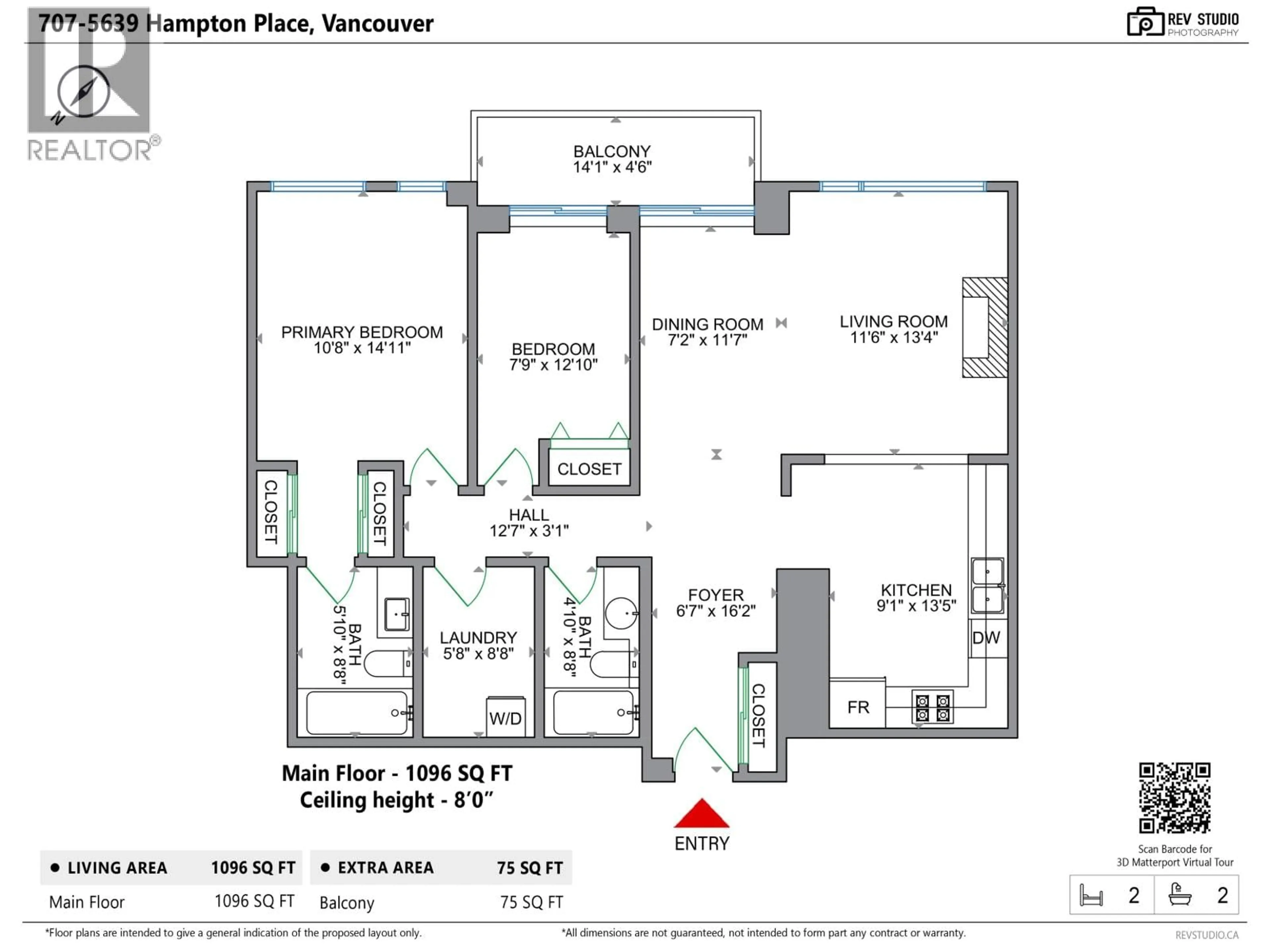 Floor plan for 707 - 5639 HAMPTON PLACE, Vancouver British Columbia V6T2H6