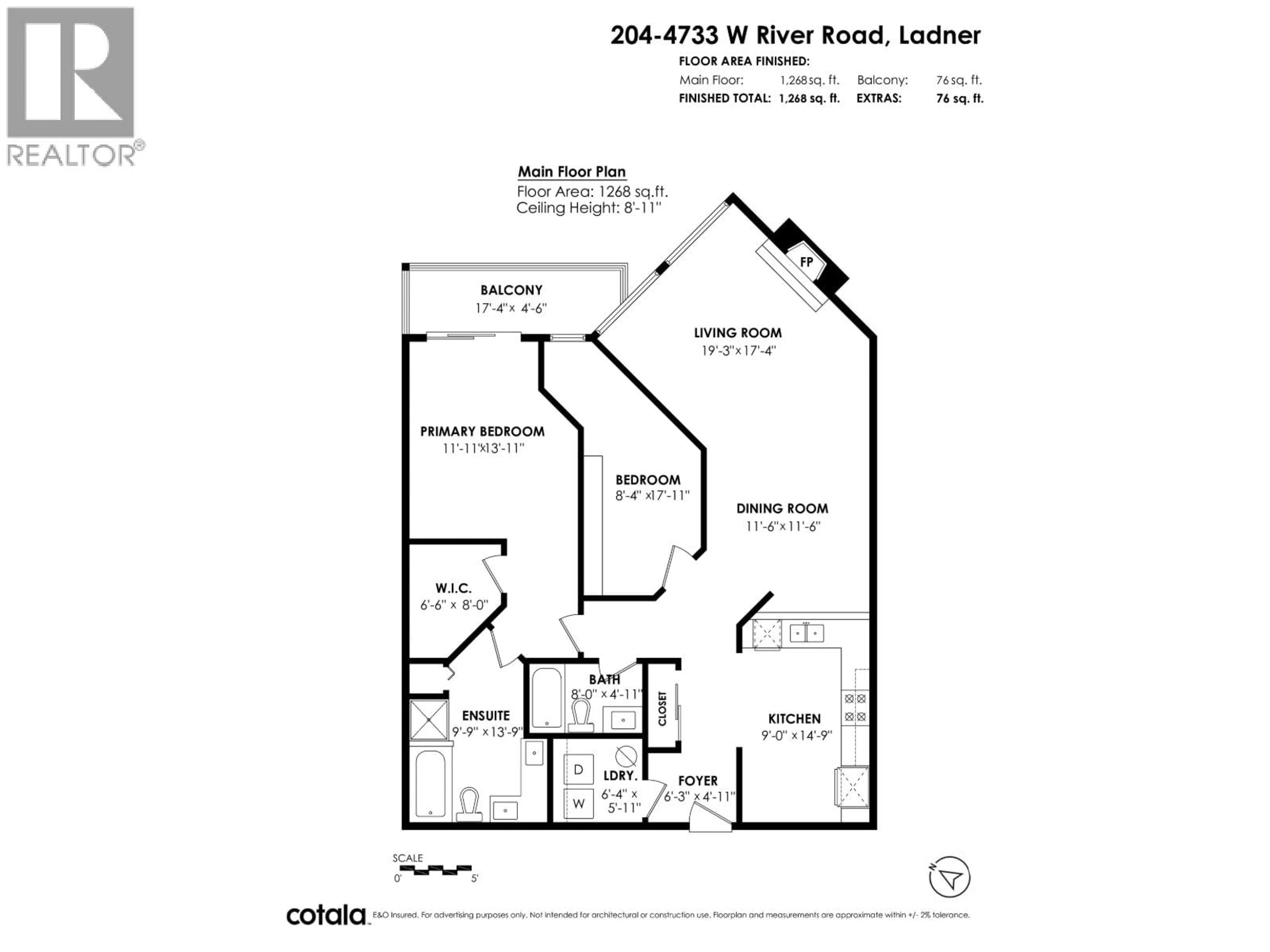 Floor plan for 204 - 4733 RIVER ROAD, Delta British Columbia V4K1R9