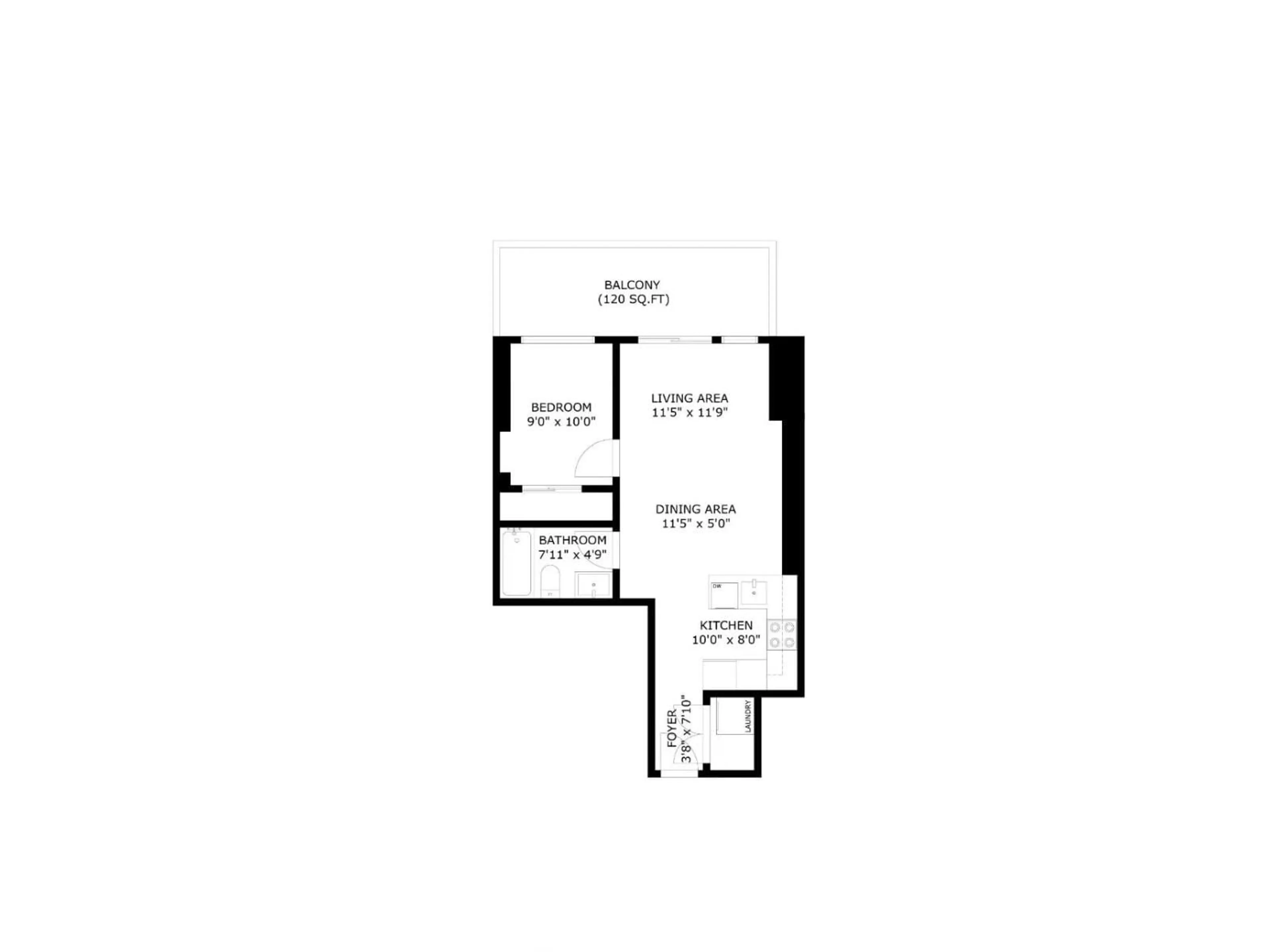 Floor plan for 1905 - 13655 FRASER HIGHWAY, Surrey British Columbia V3T0P8