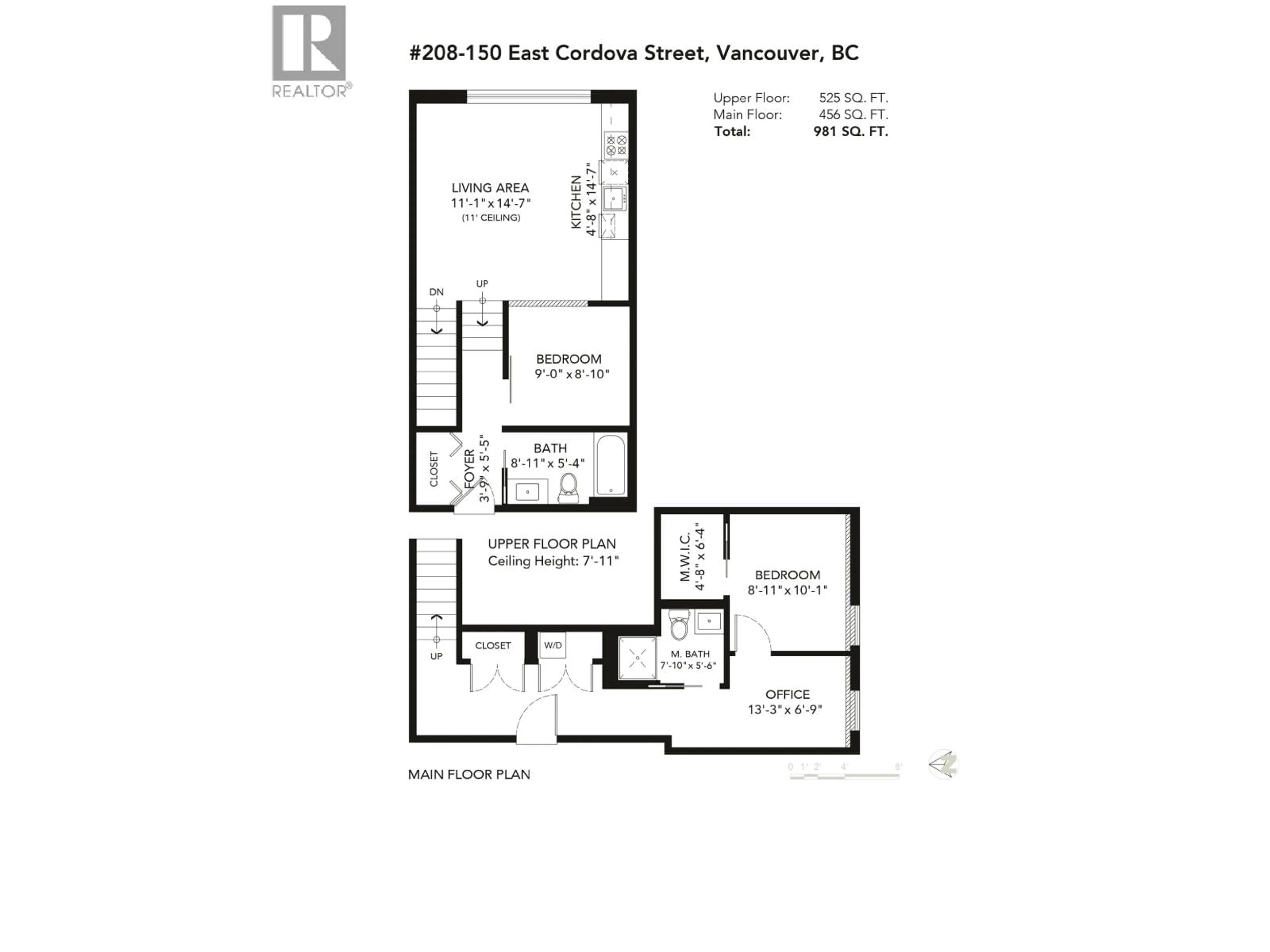 Floor plan for 208 - 150 CORDOVA STREET, Vancouver British Columbia V6A0E7
