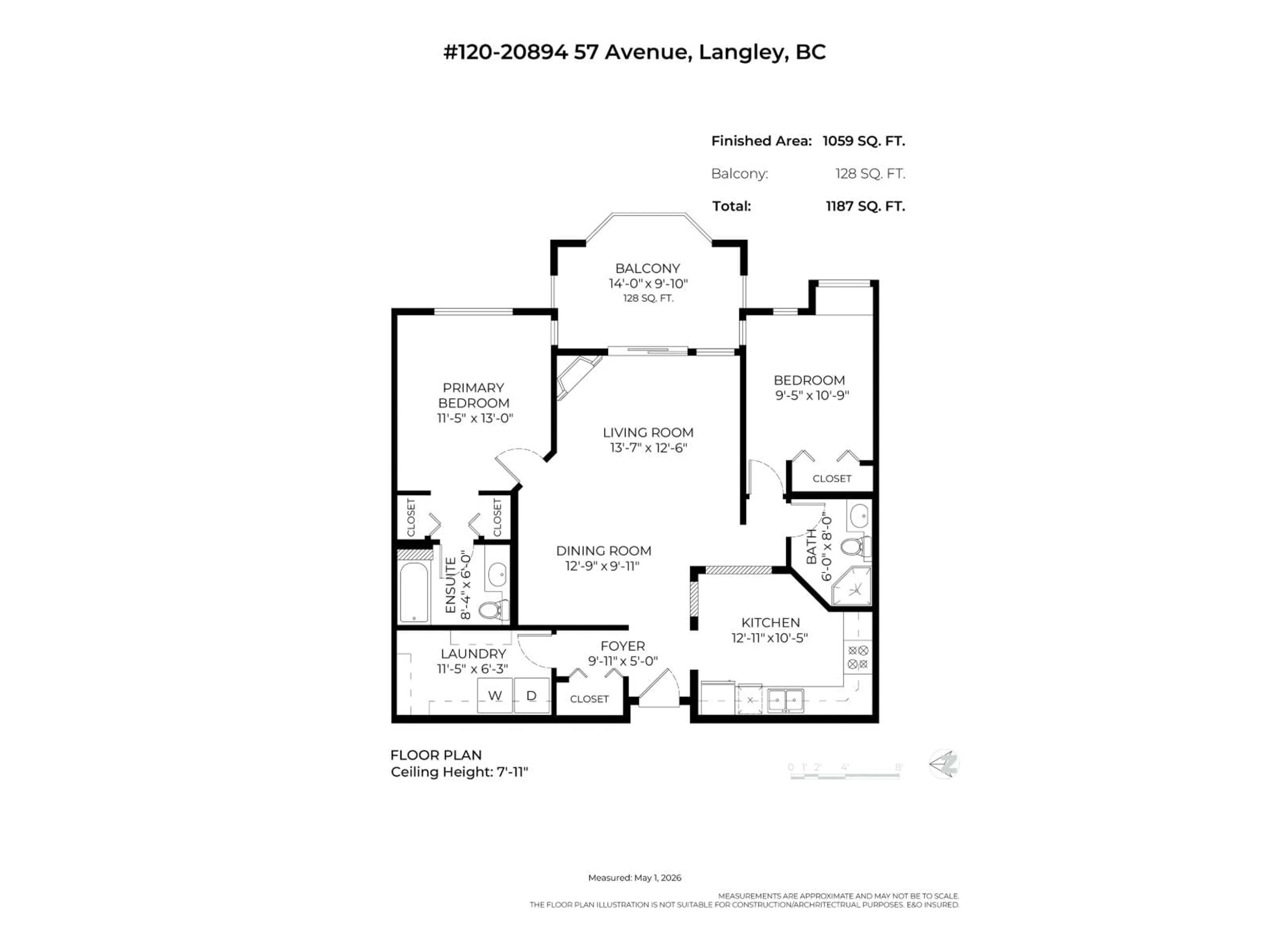 Floor plan for 120 - 20894 57 AVENUE, Langley British Columbia V3A8M7