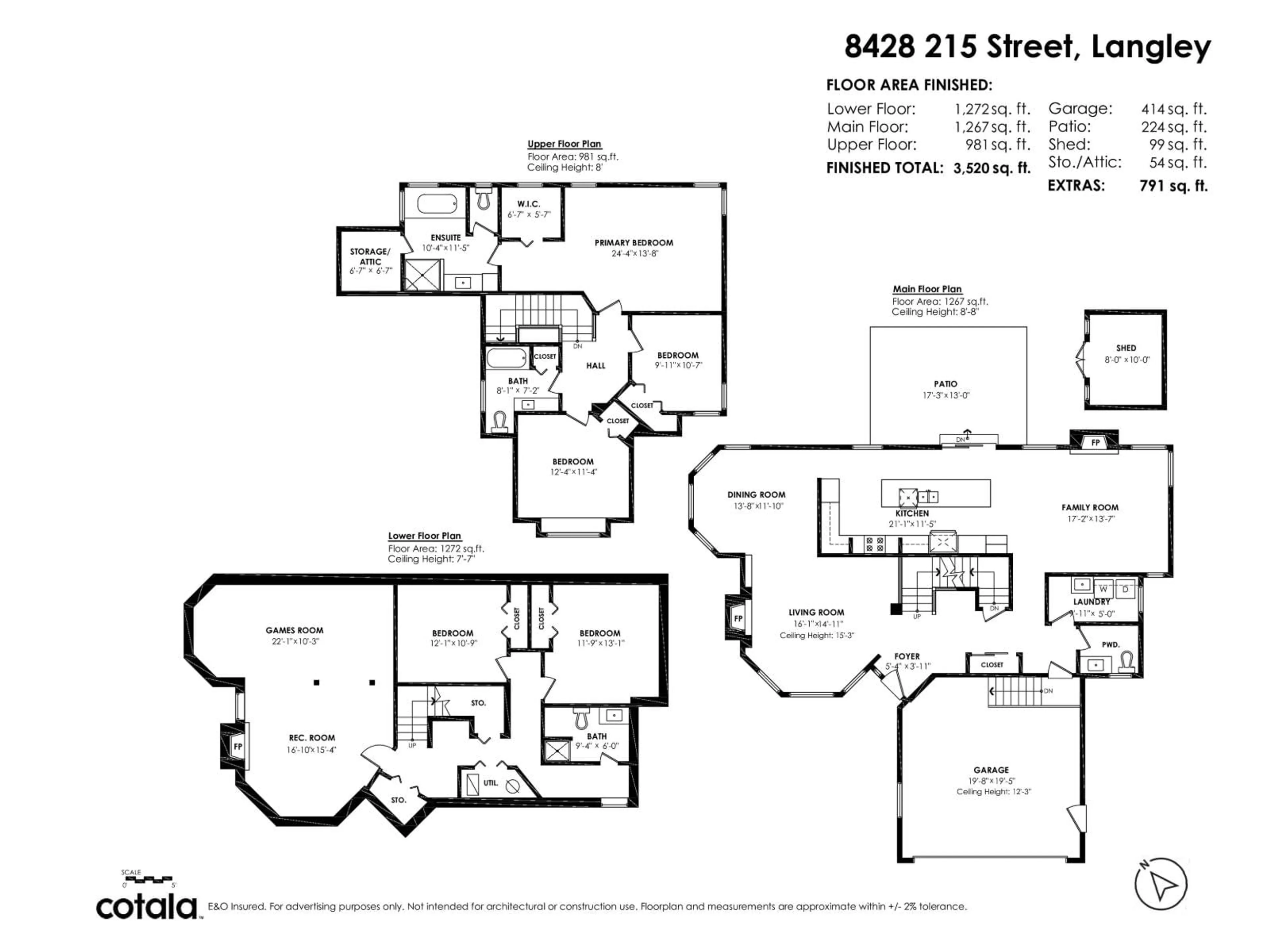 Floor plan for 8428 215 STREET, Langley British Columbia V1M2M1