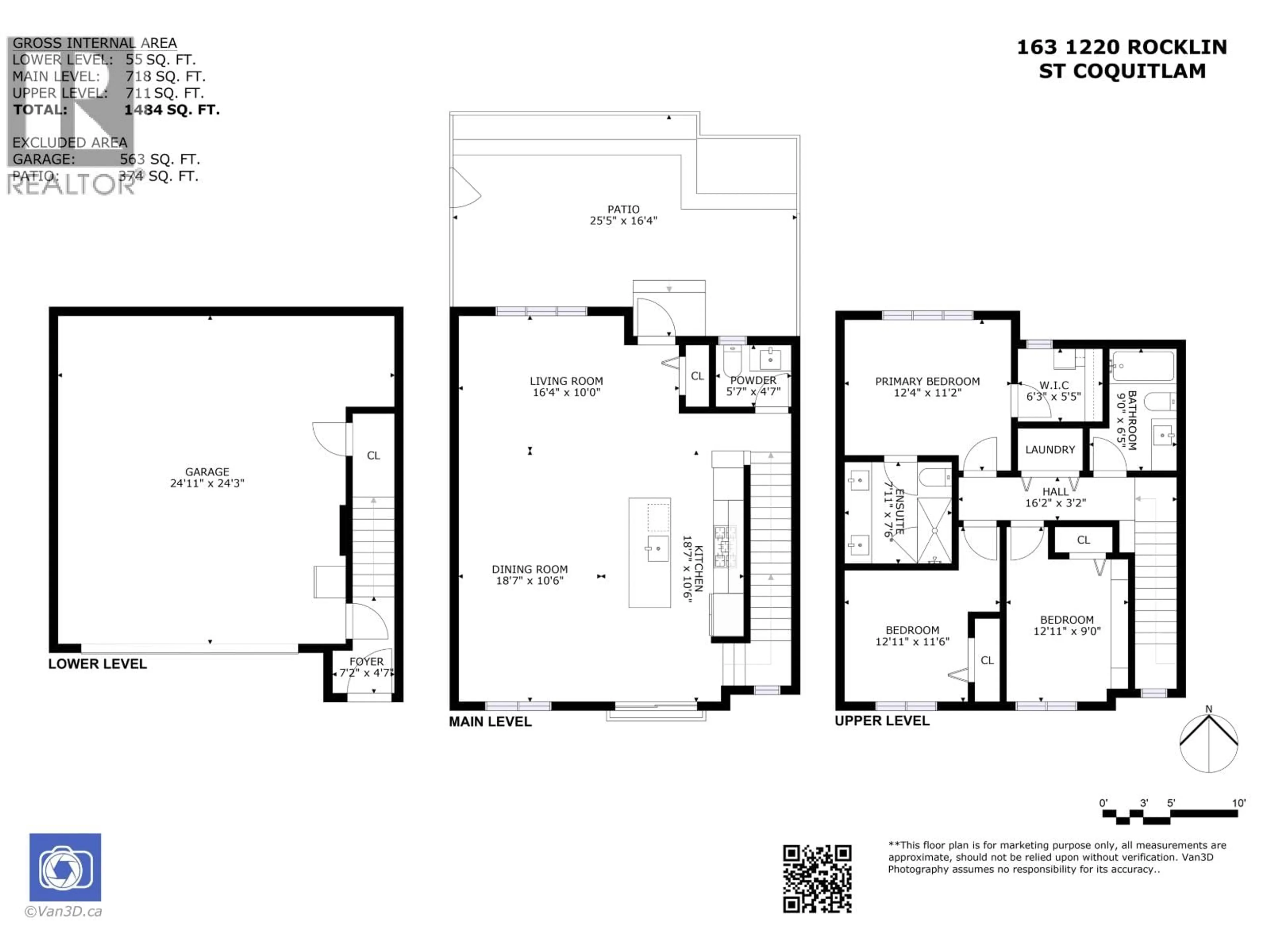 Floor plan for 163 - 1220 ROCKLIN STREET, Coquitlam British Columbia V3B0R6