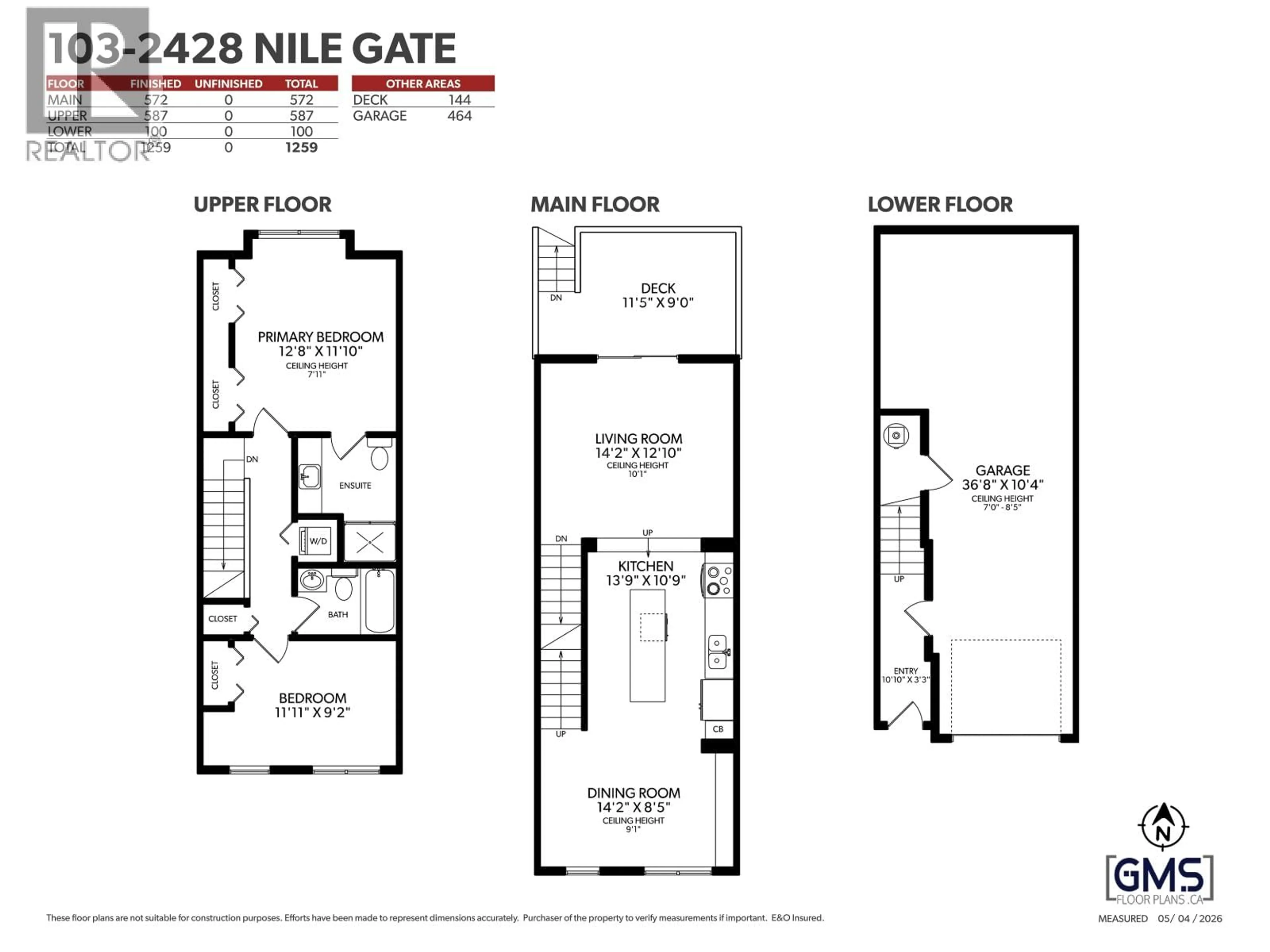 Floor plan for 103 - 2428 NILE GATE, Port Coquitlam British Columbia V3B0H6