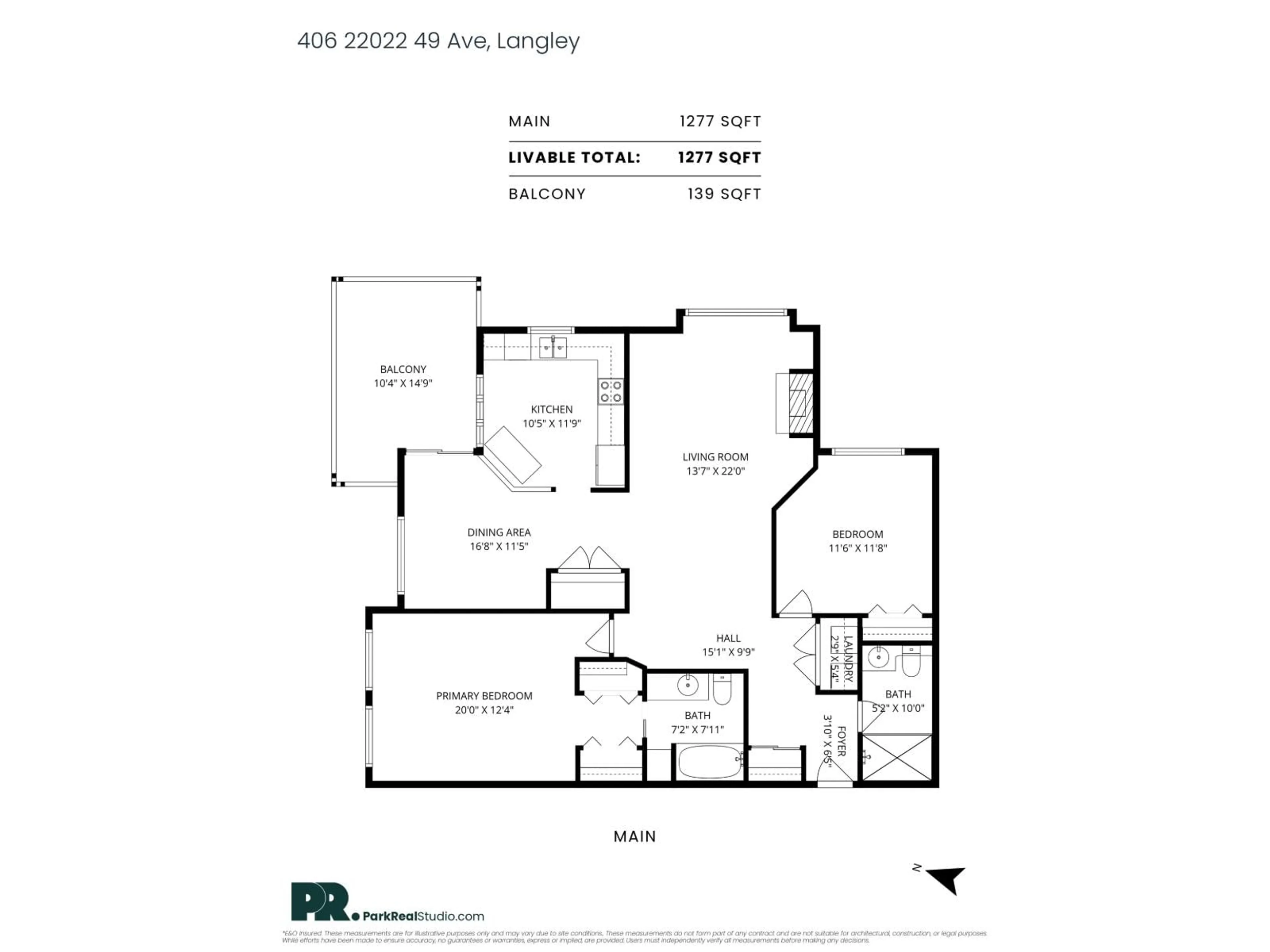 Floor plan for 406 - 22022 49 AVENUE, Langley British Columbia V3A3R9