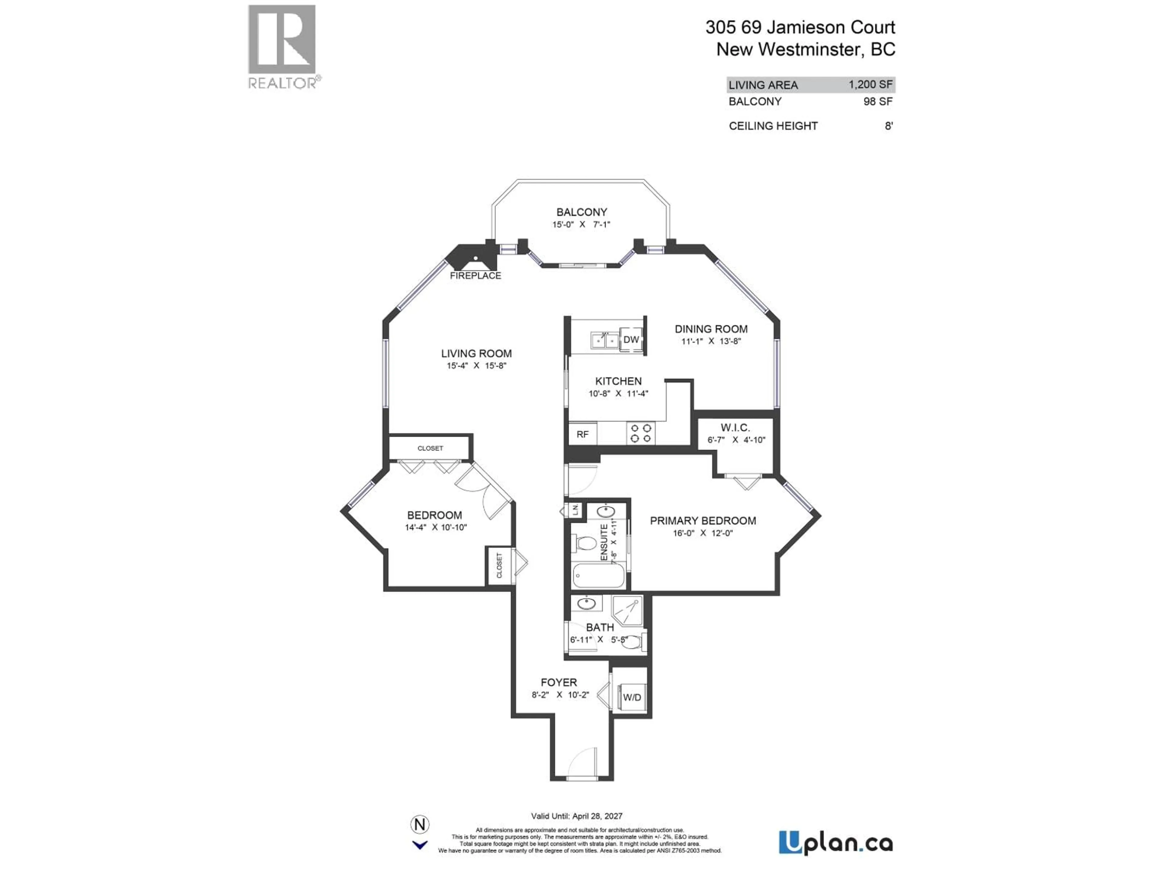 Floor plan for 305 - 69 JAMIESON COURT, New Westminster British Columbia V3L5R3