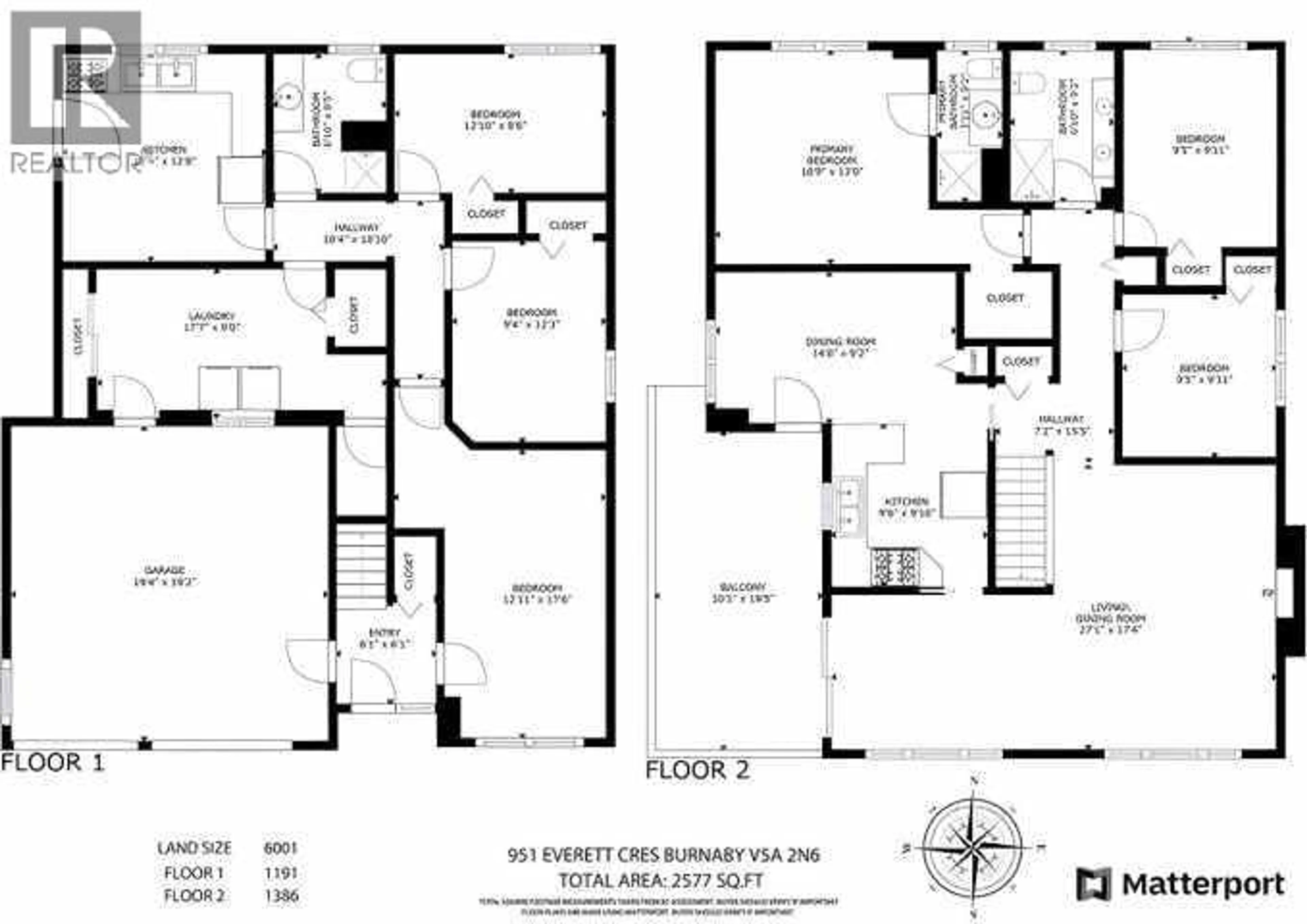 Floor plan for 951 EVERETT CRESCENT, Burnaby British Columbia V5A2N6