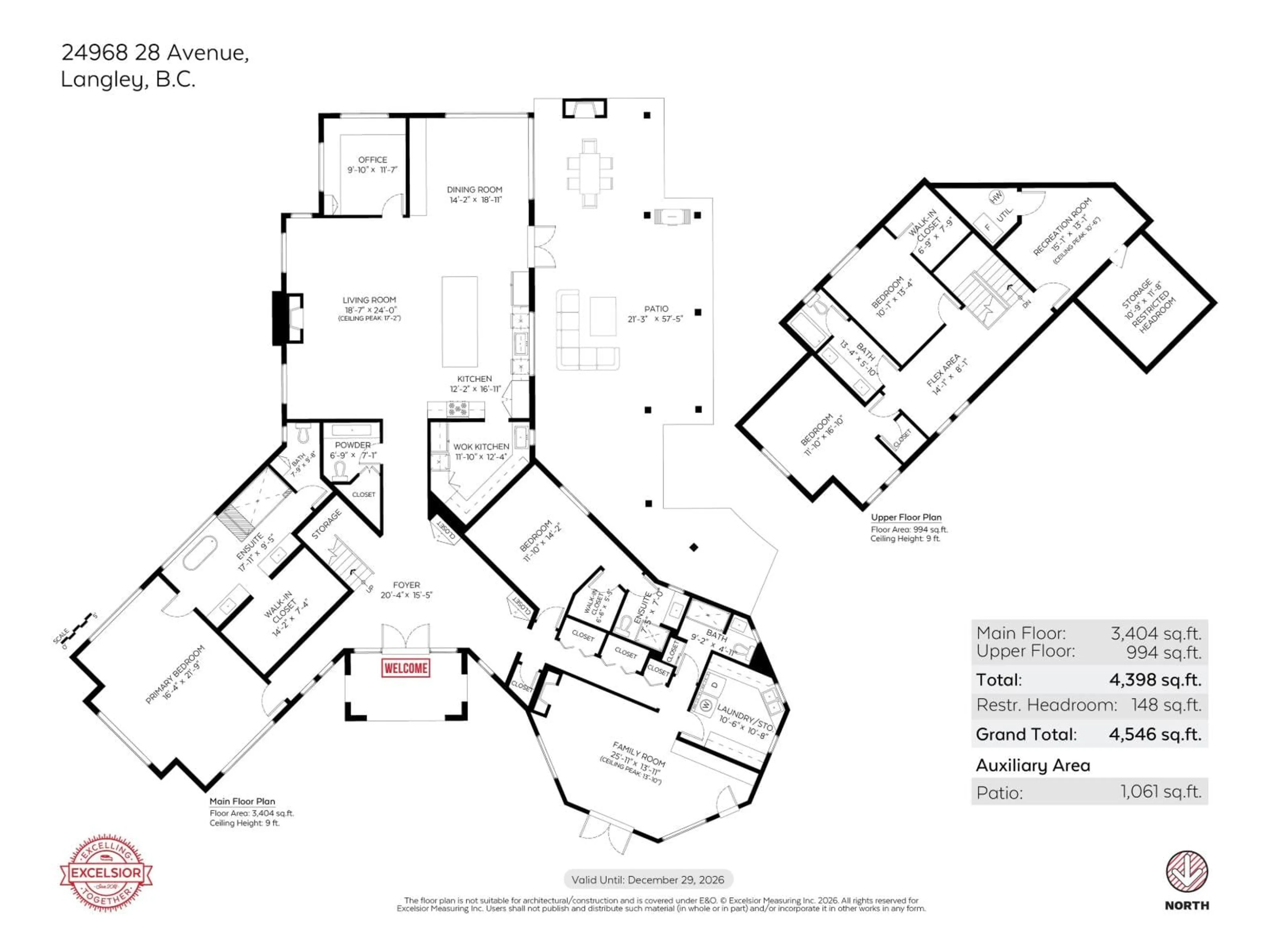 Floor plan for 24968 28 AVENUE, Langley British Columbia V4W2R2