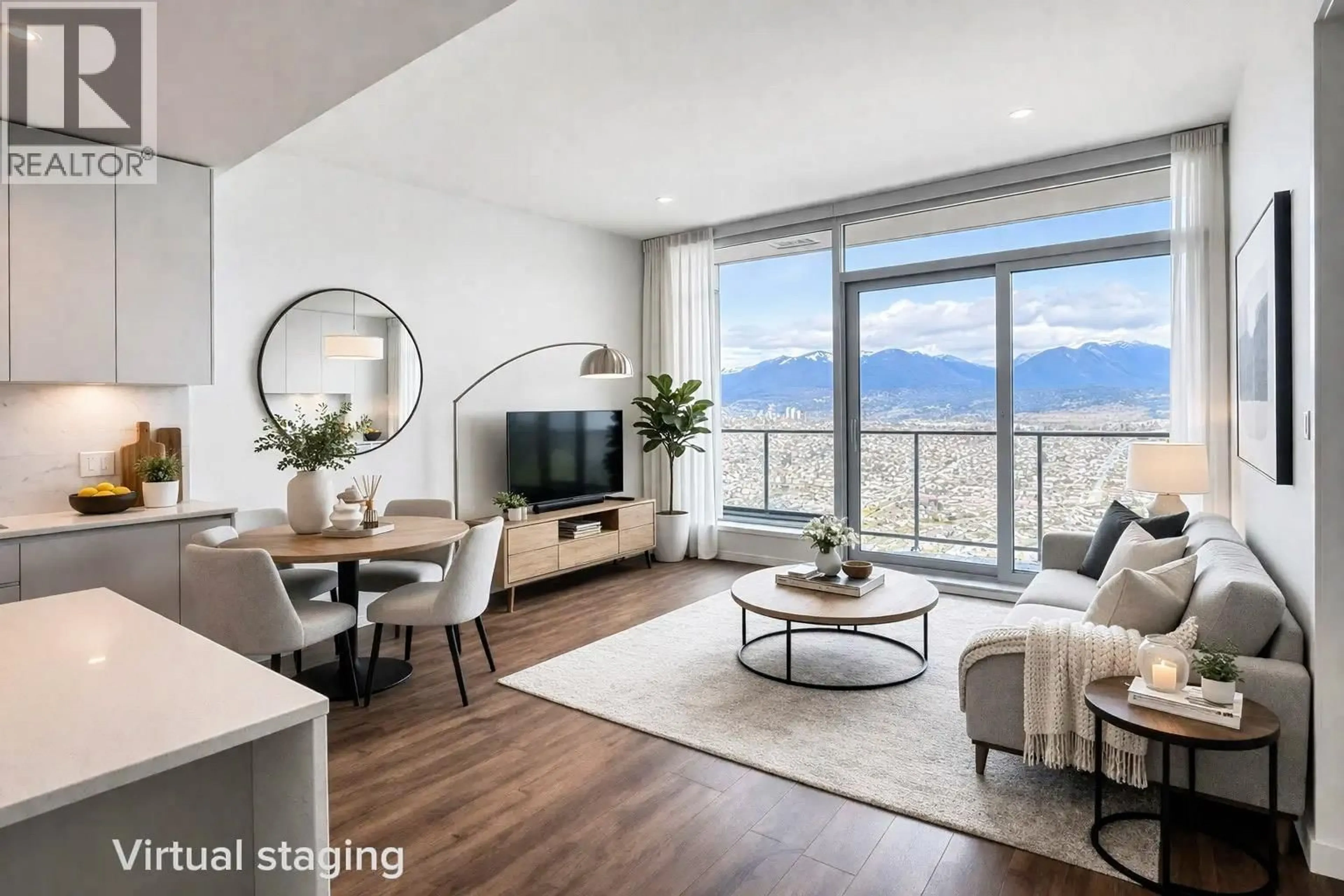 Living room with furniture, wood/laminate floor for 5008 - 4650 BRENTWOOD BOULEVARD, Burnaby British Columbia V5C0M3