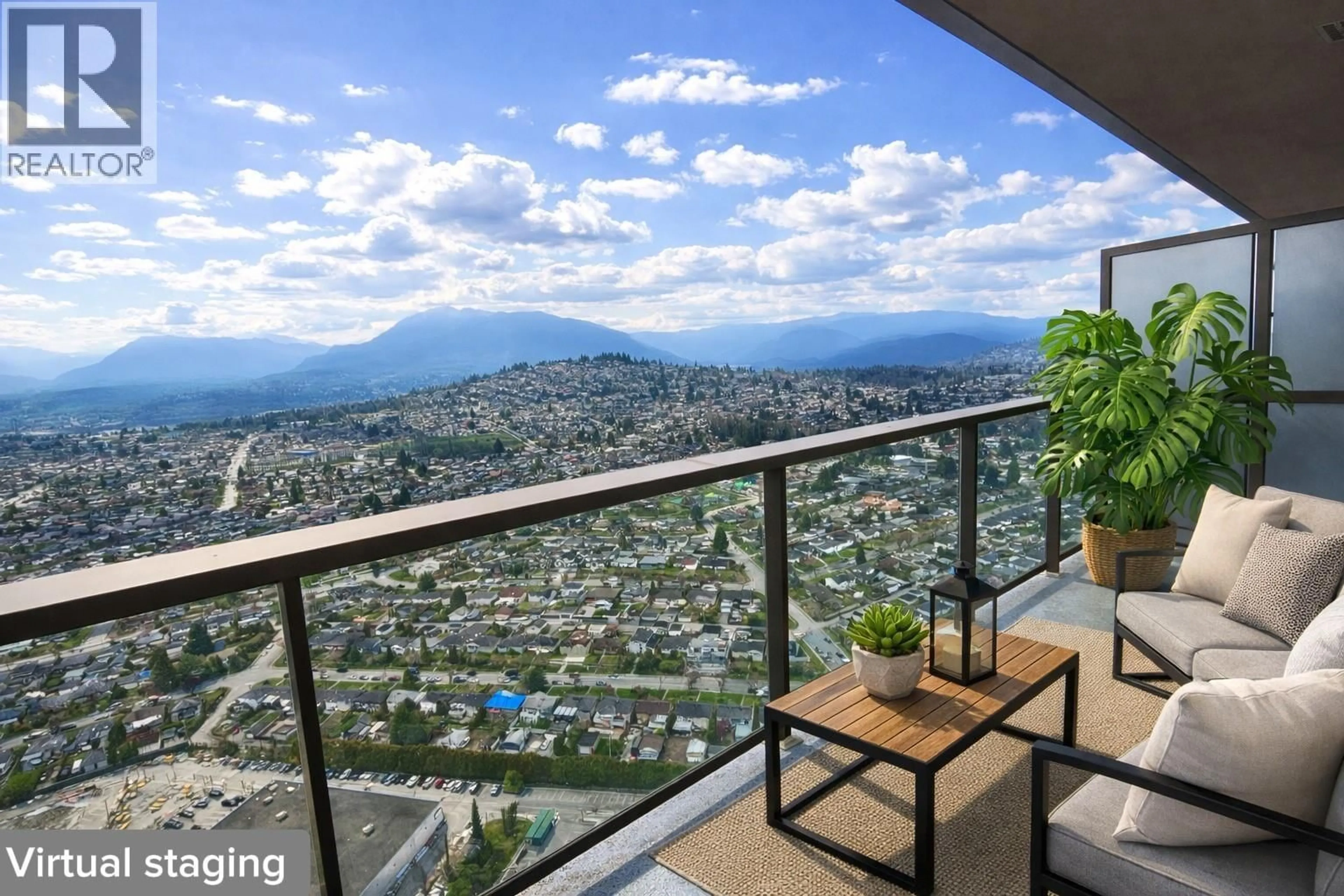 Balcony in the apartment, mountain view for 5008 - 4650 BRENTWOOD BOULEVARD, Burnaby British Columbia V5C0M3