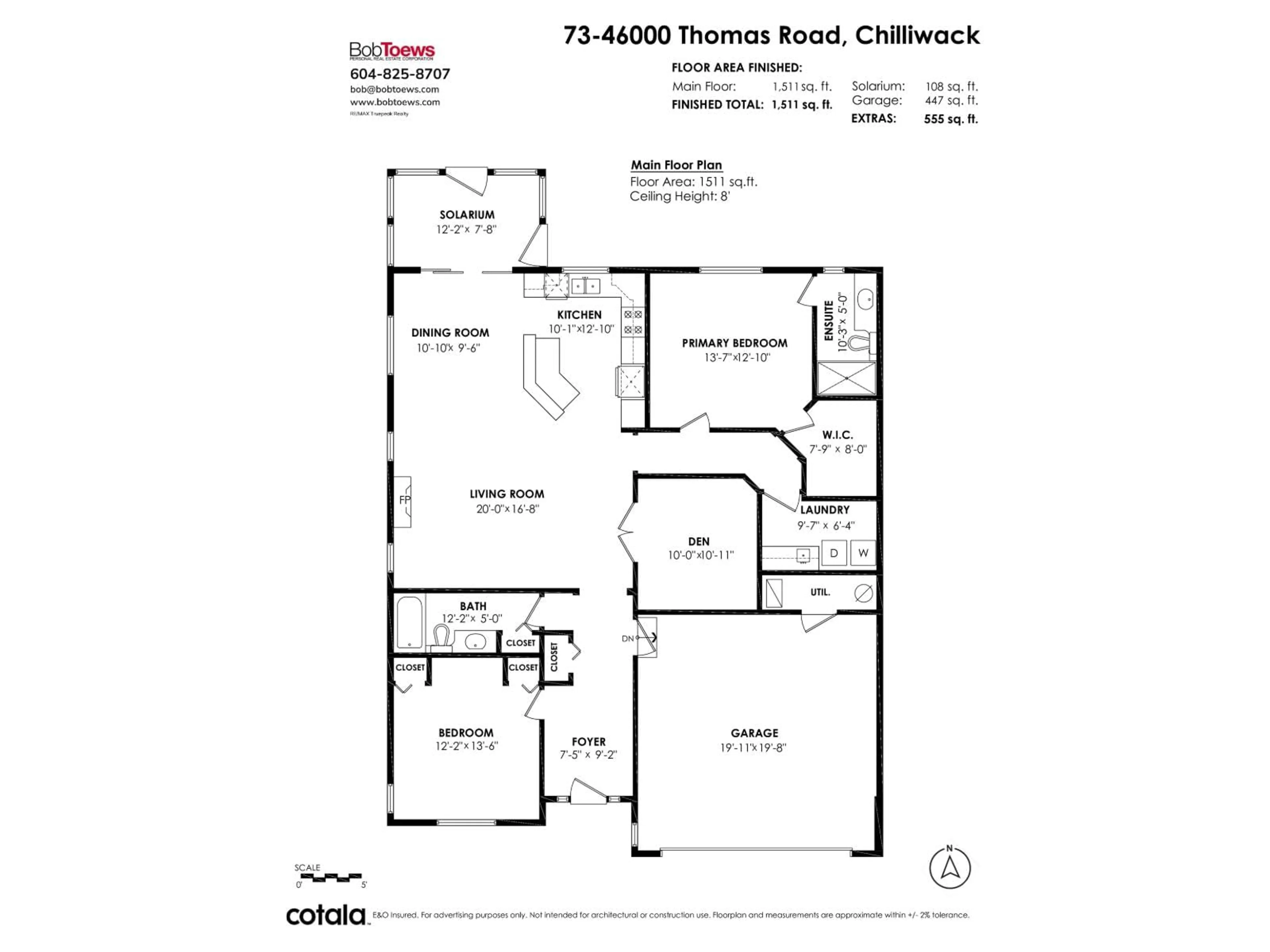 Floor plan for 73 - 46000 THOMAS ROAD, Chilliwack British Columbia V2R5W6