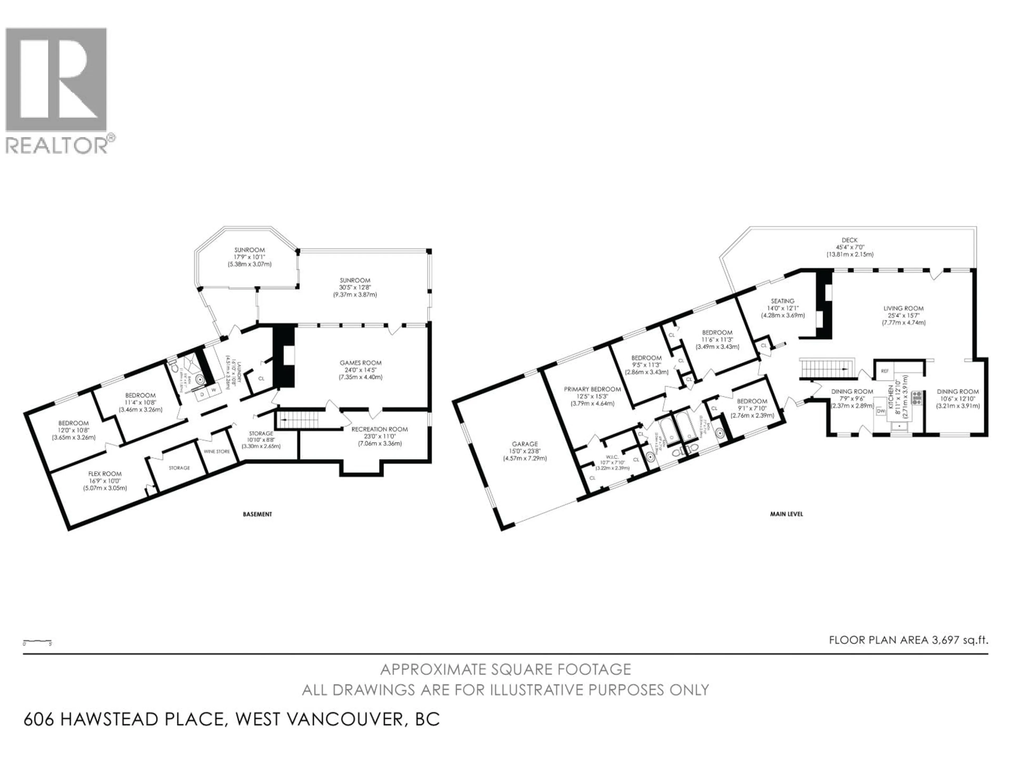 Floor plan for 606 HAWSTEAD PLACE, West Vancouver British Columbia V7S1T9
