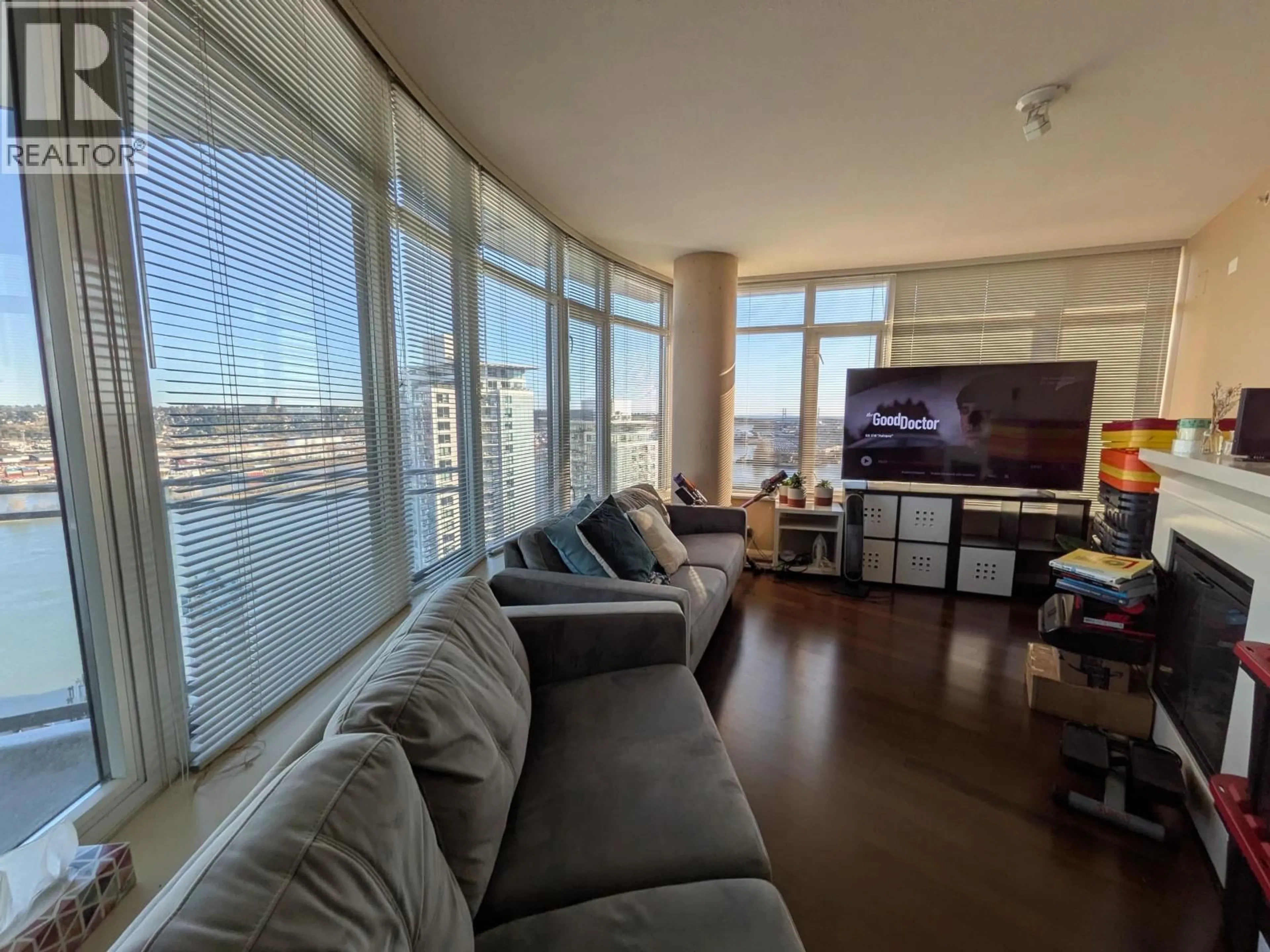 Living room with furniture, floor is not visible for 3301 - 892 CARNARVON STREET, New Westminster British Columbia V3M0C5