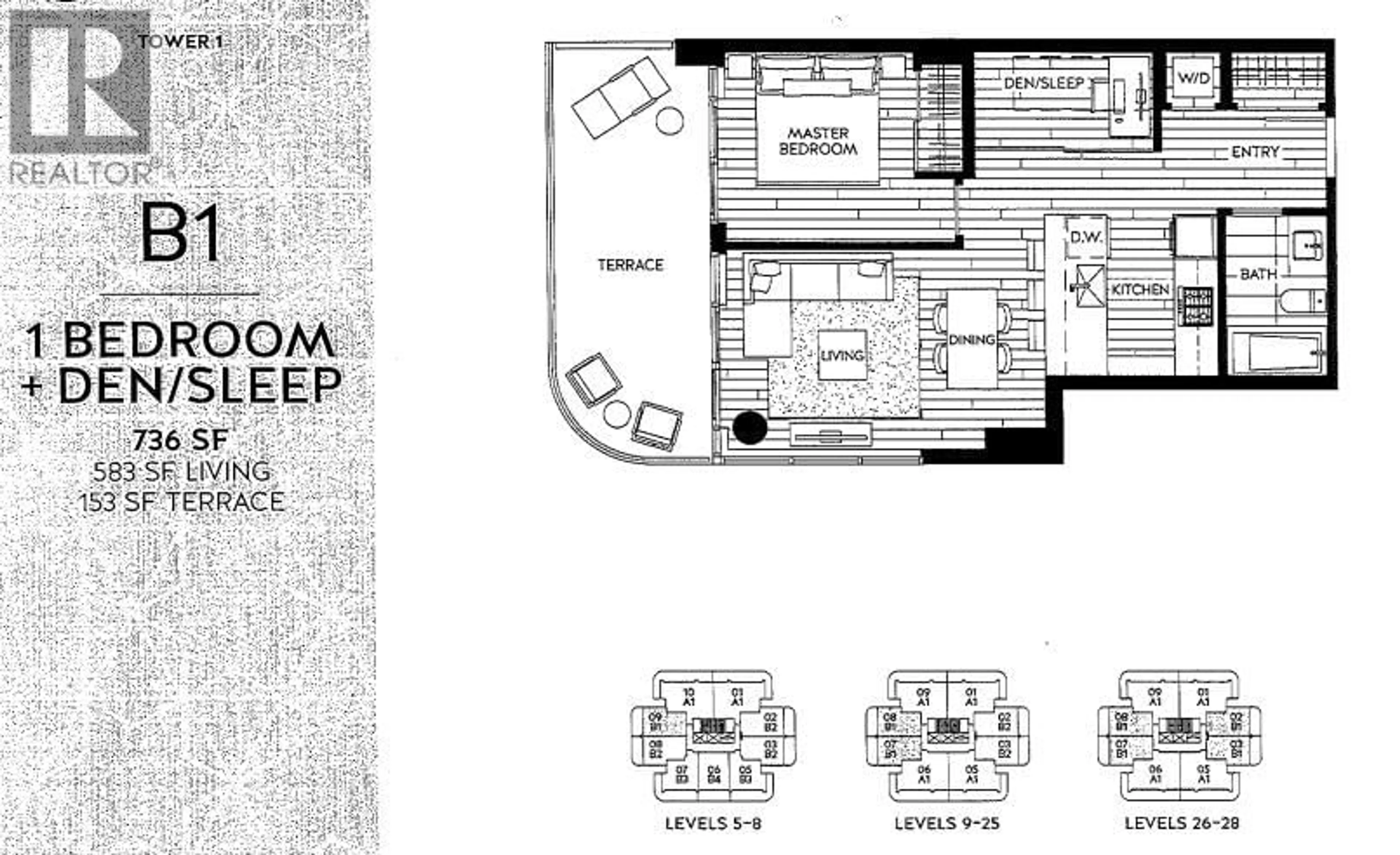 Floor plan for 1308 - 5333 GORING STREET, Burnaby British Columbia V5B0B6