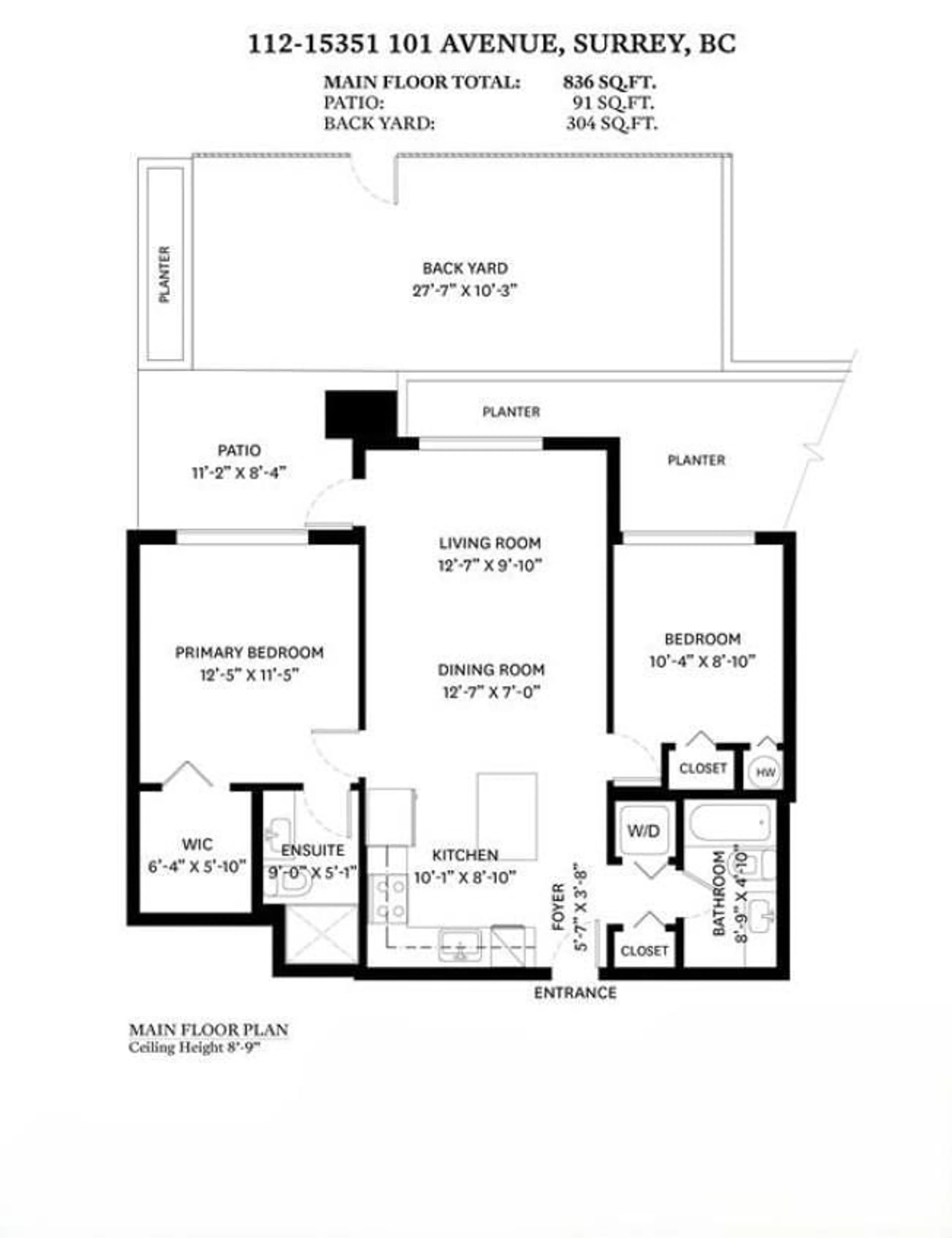 Floor plan for 112 - 15351 101 AVENUE, Surrey British Columbia V3R0G2