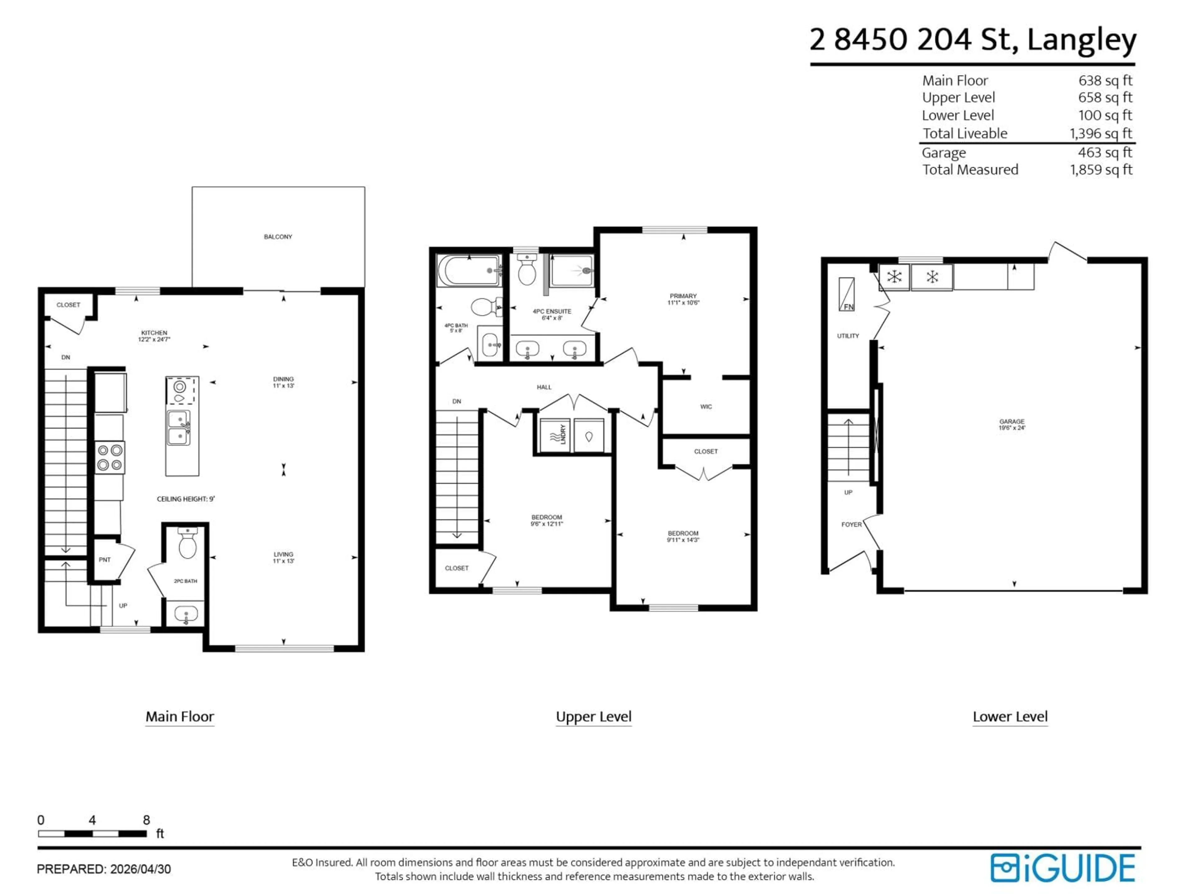 Floor plan for 2 - 8450 204 STREET, Langley British Columbia V2Y3M7