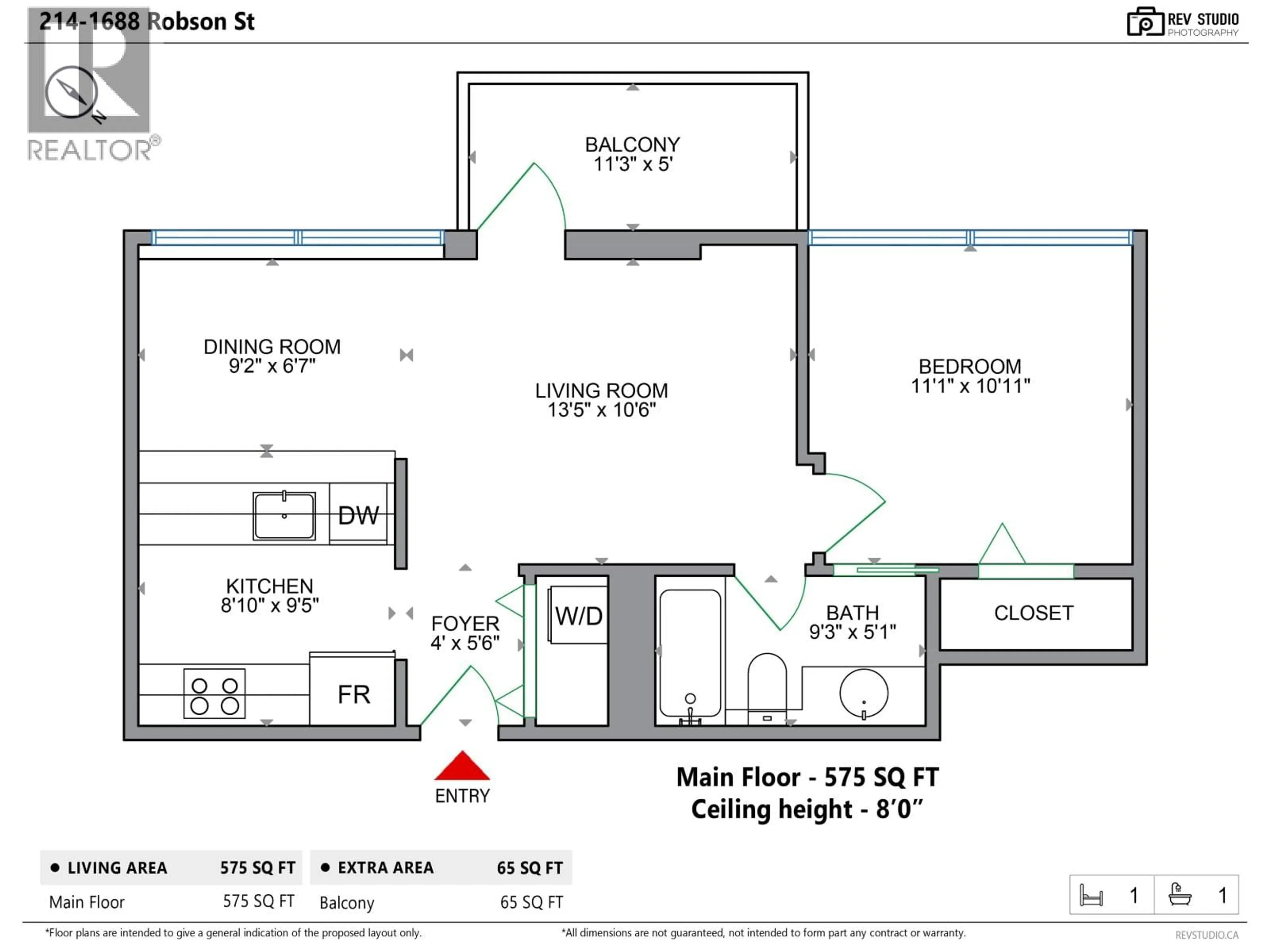 Floor plan for 214 - 1688 ROBSON STREET, Vancouver British Columbia V6G1C7