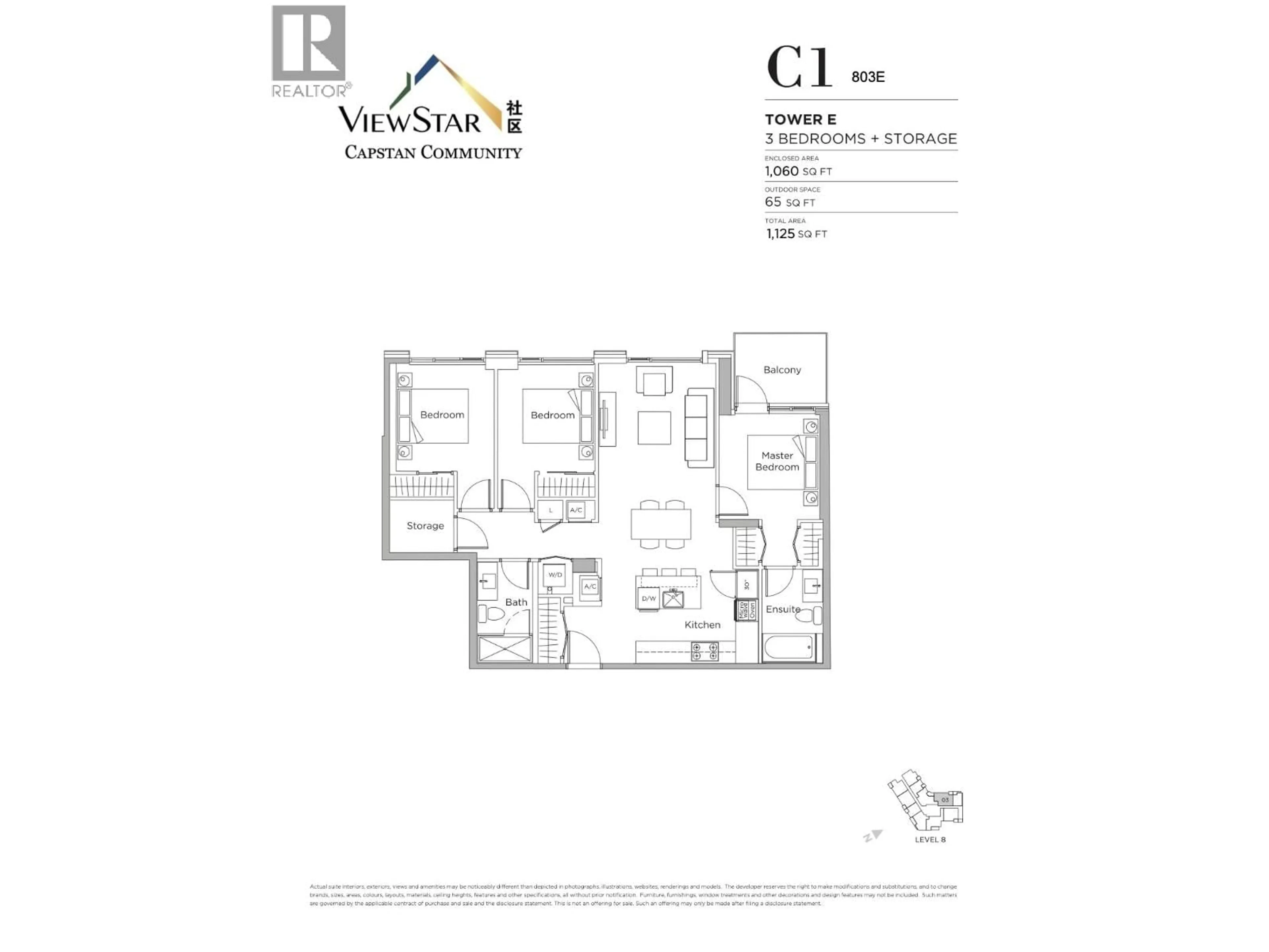 Floor plan for 803 - 3280 CORVETTE WAY, Richmond British Columbia V6X0T9